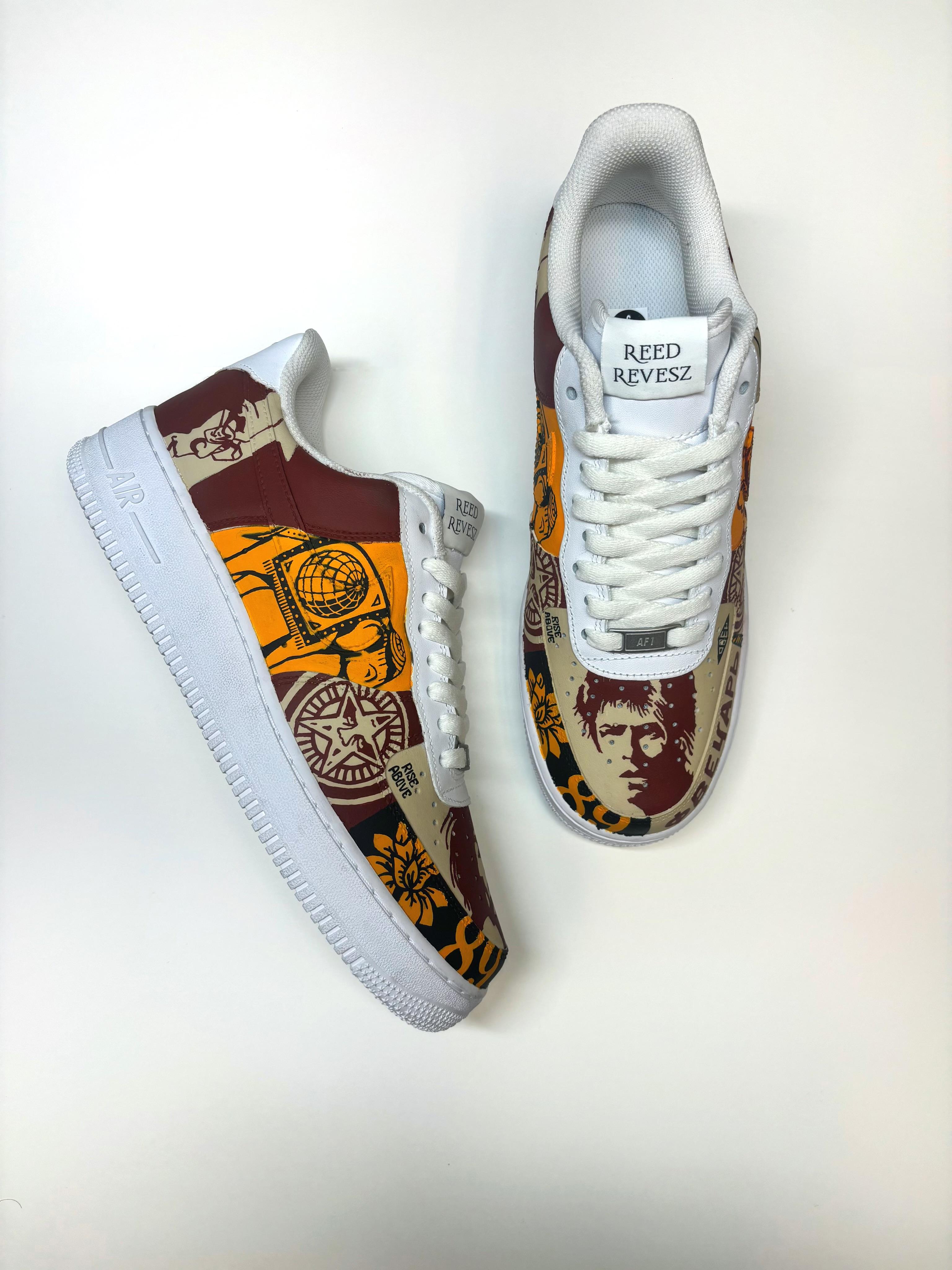 Shepard Fairey Custom Air Force 1 Hand-Painted by Reed Revesz In New Condition For Sale In Miami Beach, FL
