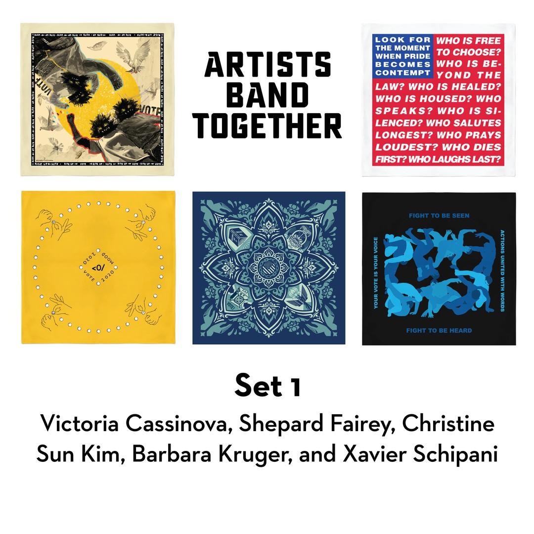 Complete Set of 15 Bandanas for Artists Band Together Art Movement For Sale 16