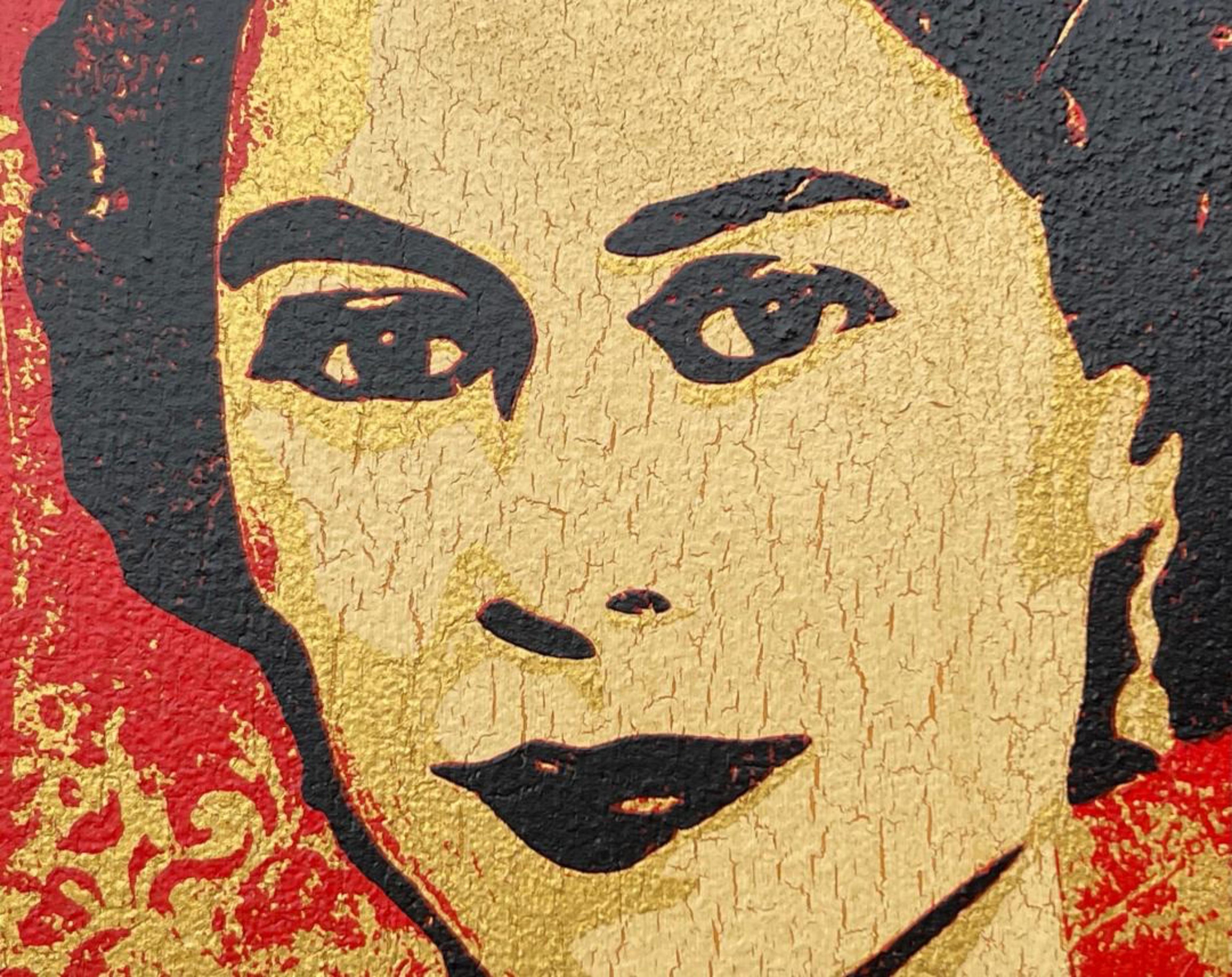 God Save the Queen Homage to Queen Elizabeth II -one of only seven on wood panel - Pop Art Mixed Media Art by Shepard Fairey