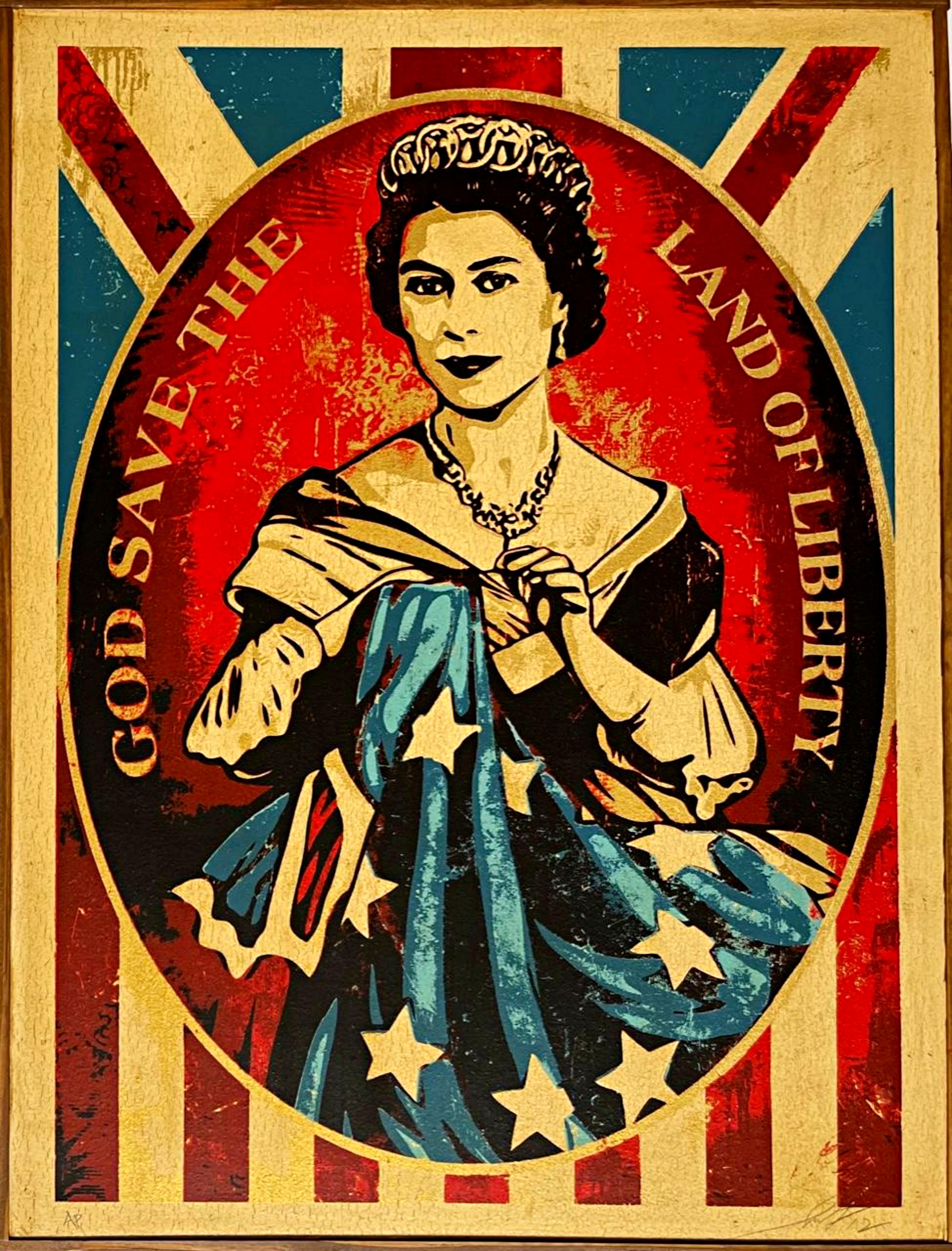 God Save the Queen Homage to Queen Elizabeth II -one of only seven on wood panel For Sale 3