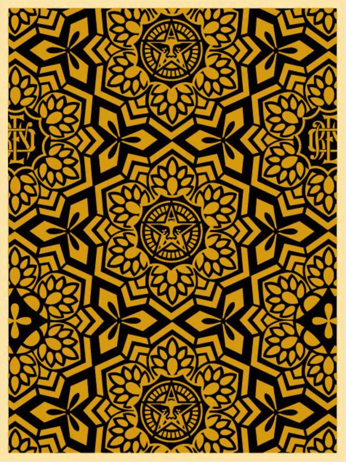 "Yen Pattern" (black & gold)