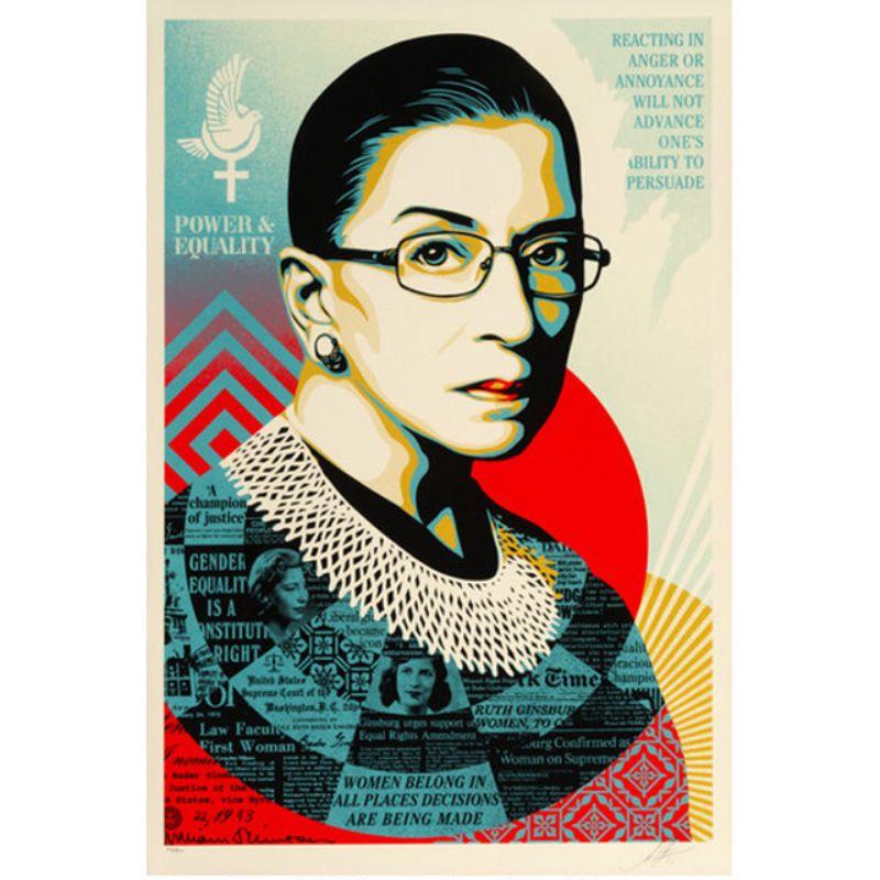 A CHAMPION OF JUSTICE (Ruth Bader Ginsburg), 2021 - LARGE - Print by Shepard Fairey