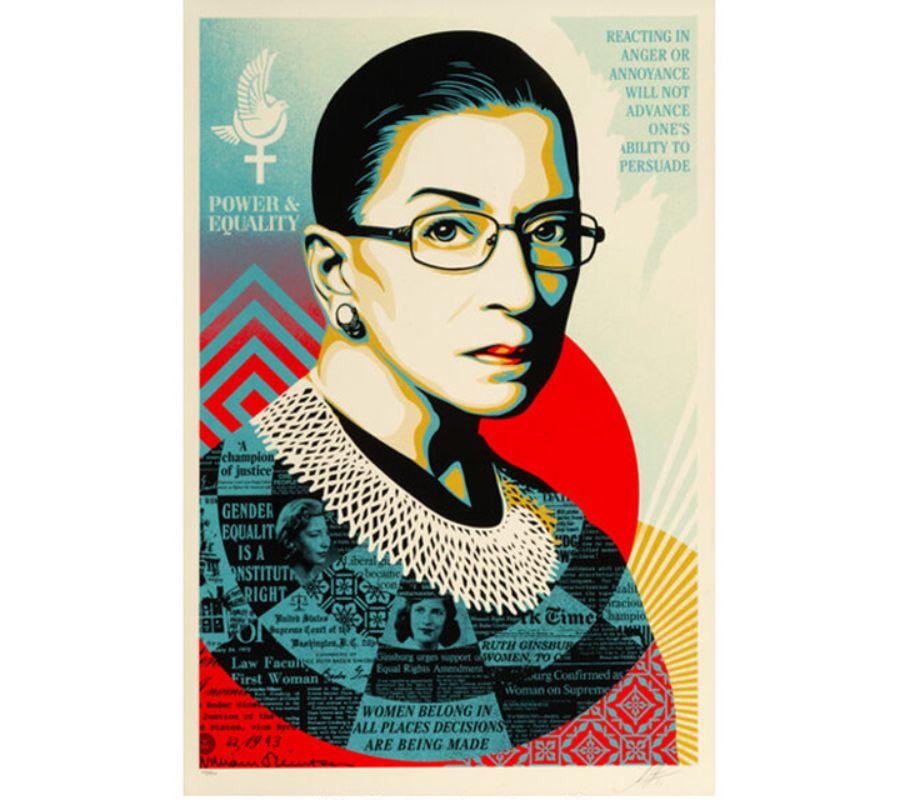 A CHAMPION OF JUSTICE (Ruth Bader Ginsburg) - Print by Shepard Fairey