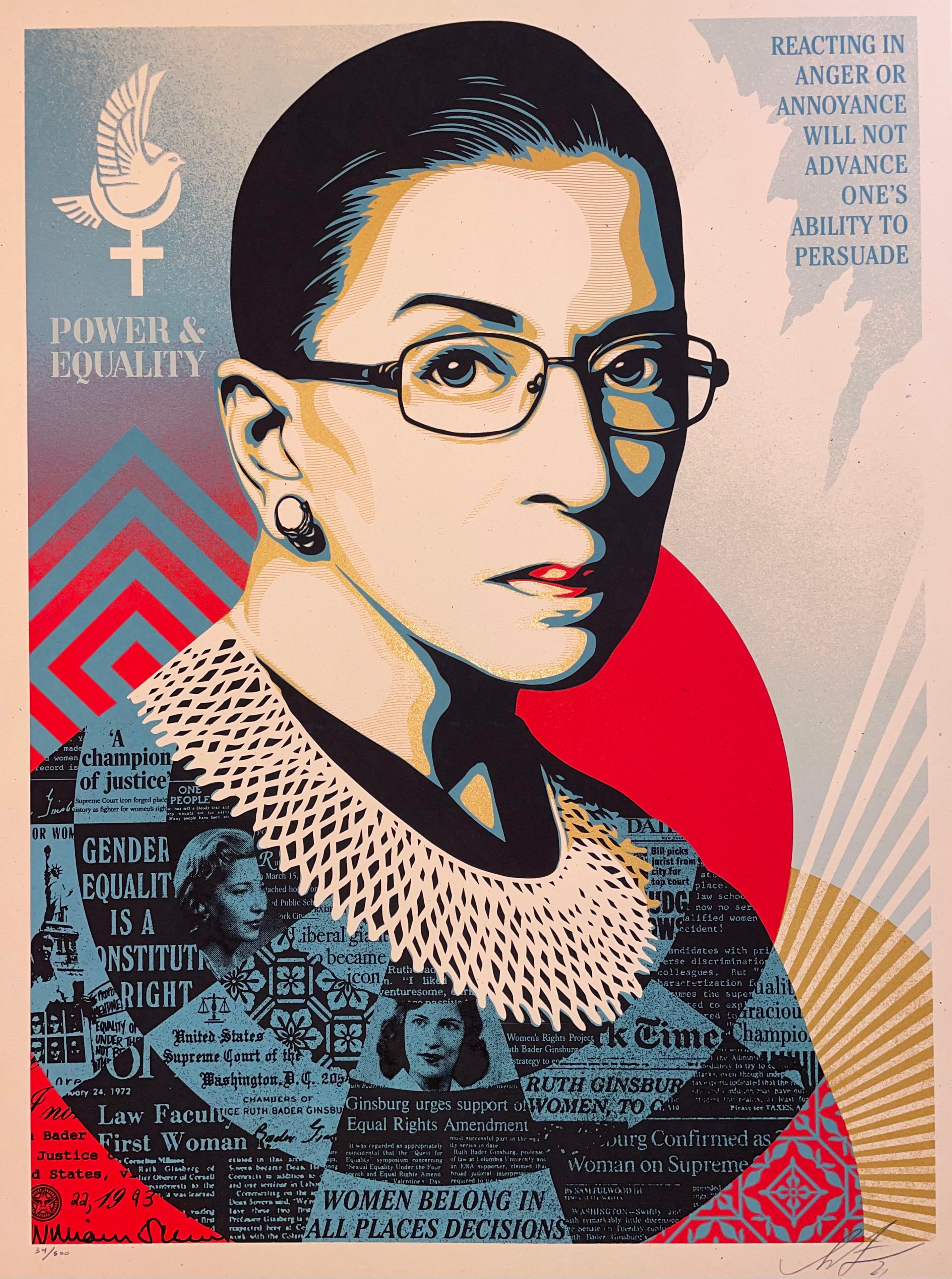 A Champion of Justice Ruth Bader Shepard Fairey Print Signed & Numbered Politics 2
