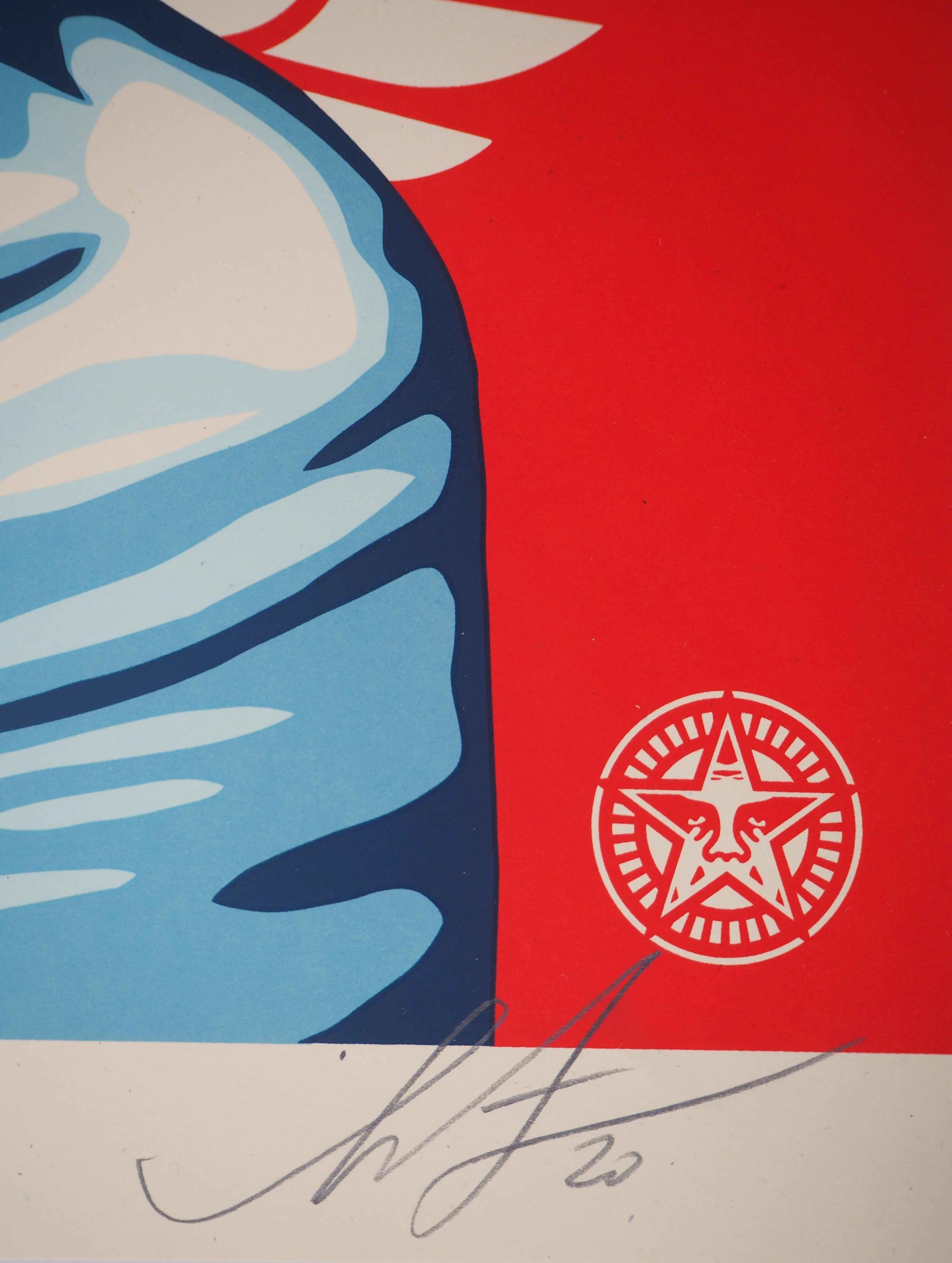Angel of Hope and Strenght - Screenprint Handsigned  - American Modern Print by Shepard Fairey