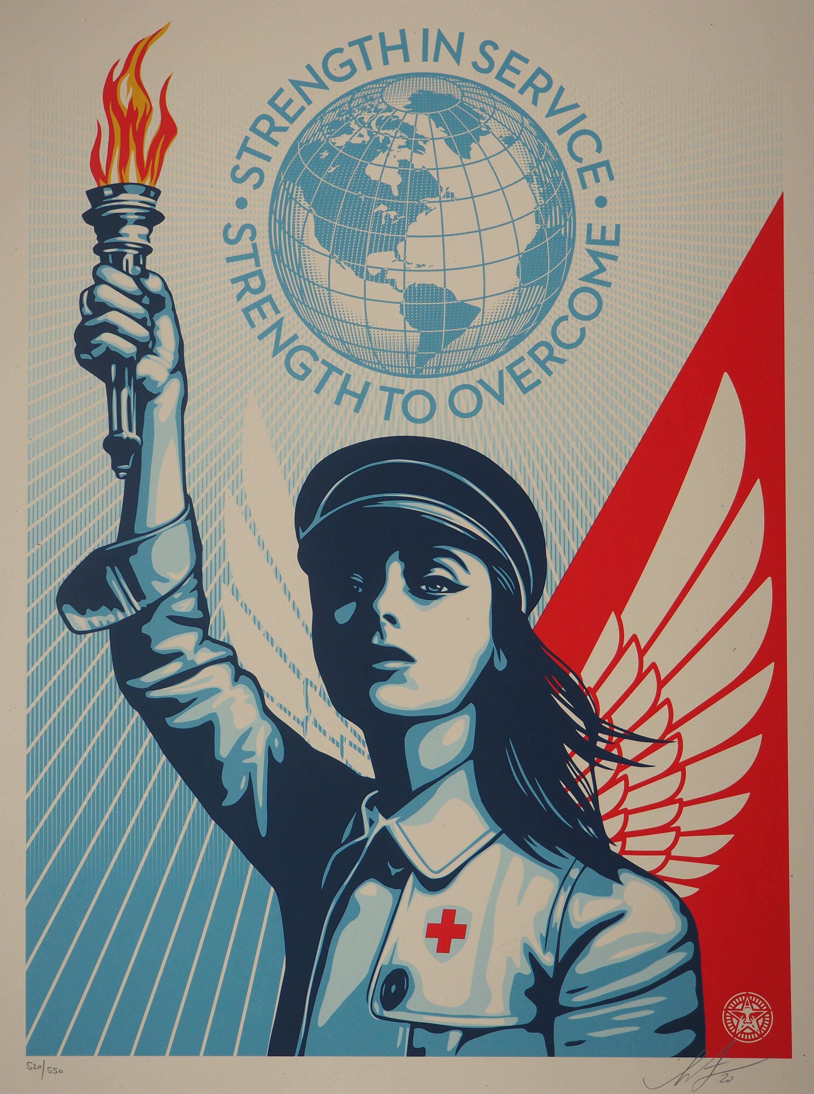 Interior Print Shepard Fairey - Angel of Hope and Strenght - Sérigraphie signée à la main 