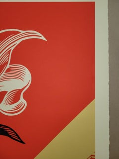 AR-15 Lily Flower Gun Obey Signed and Numbered Screenprint Large Format