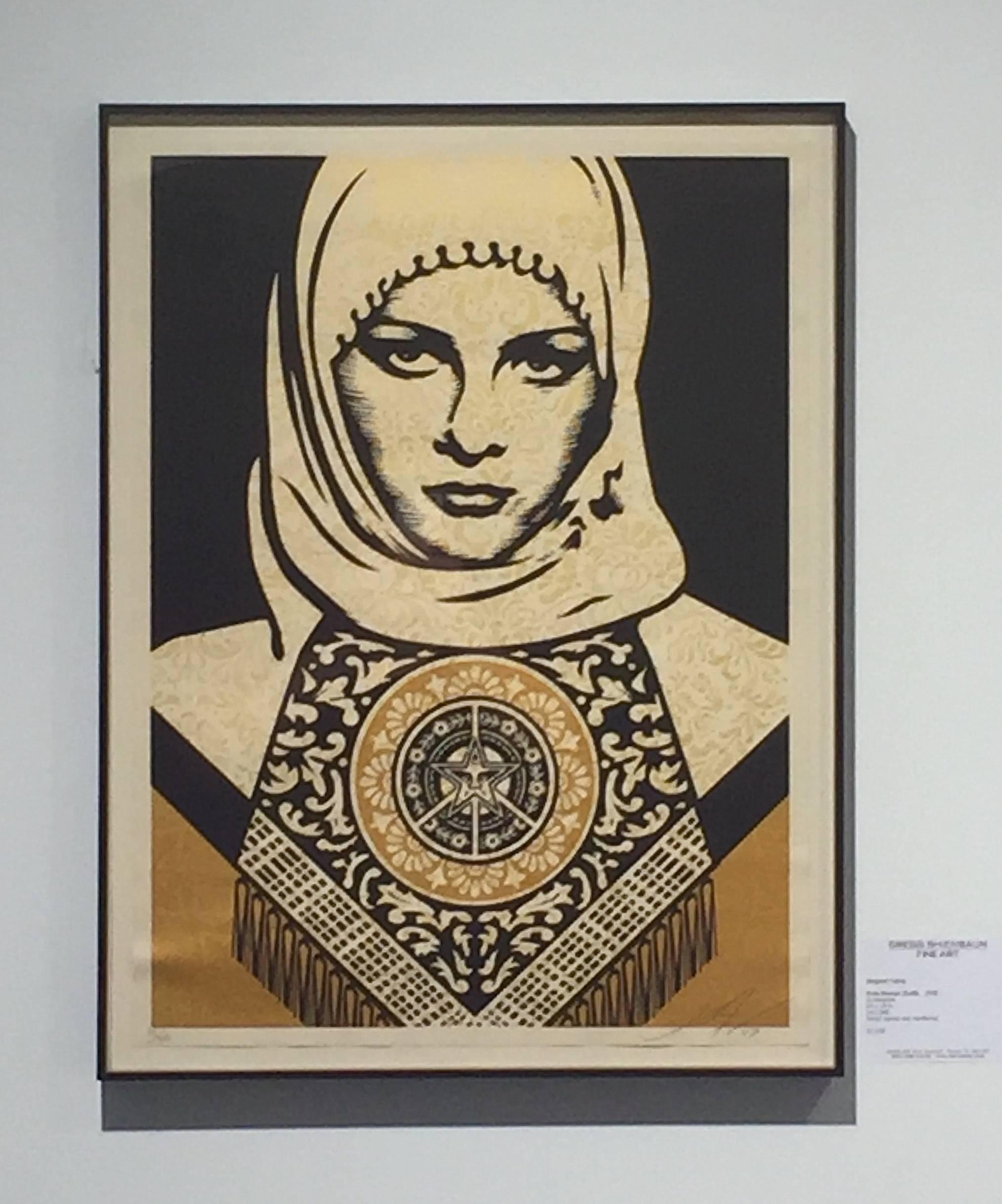 Arab Woman (gold) - Print by Shepard Fairey