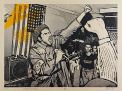 Puño y bandera de Bad Brains, Impresión contemporánea de Shepard Fairey