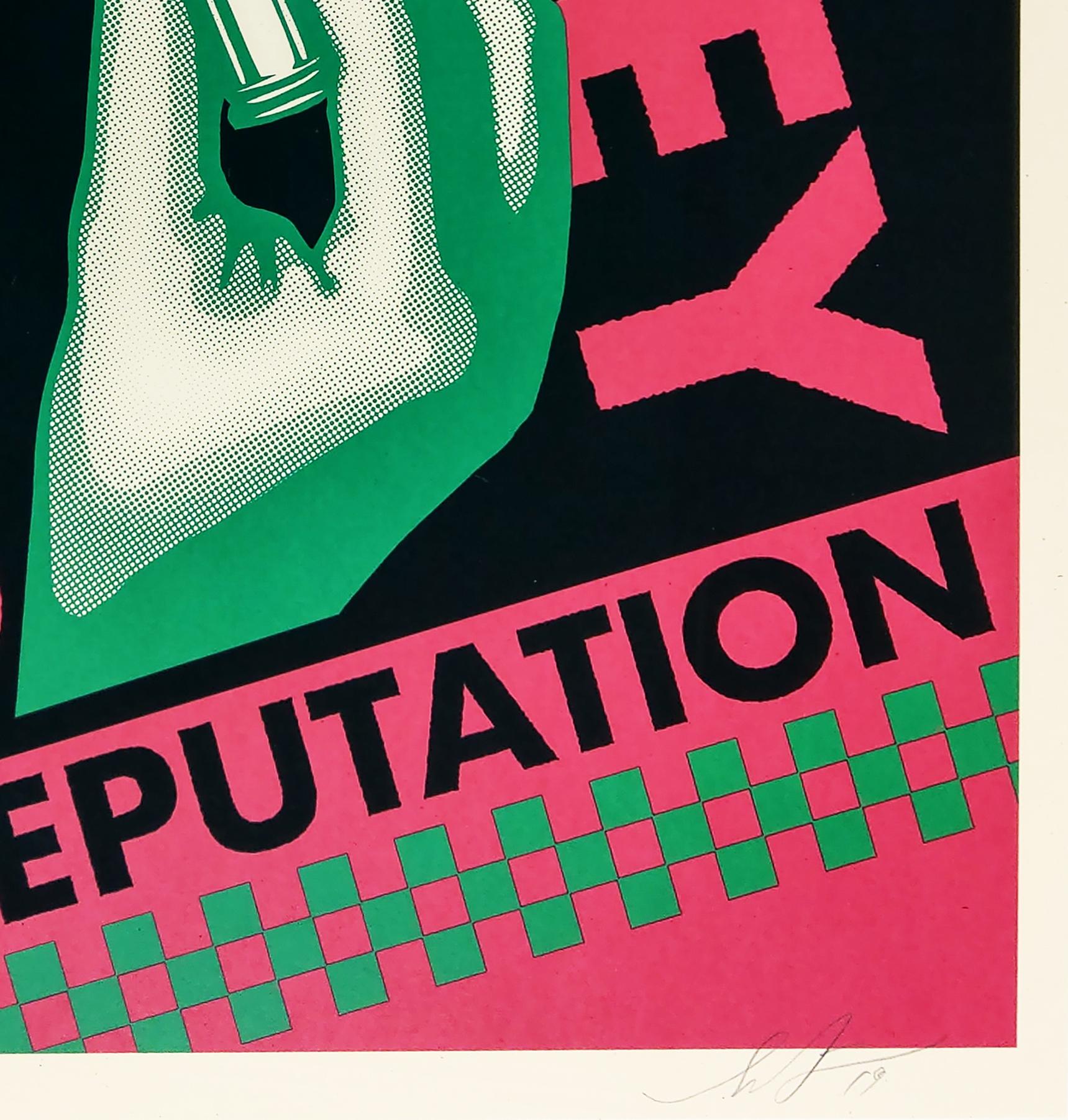 Bad Reputation, Black - Shepard Fairey Obey Contemporary Print (Mauvaise réputation, noir) en vente 2