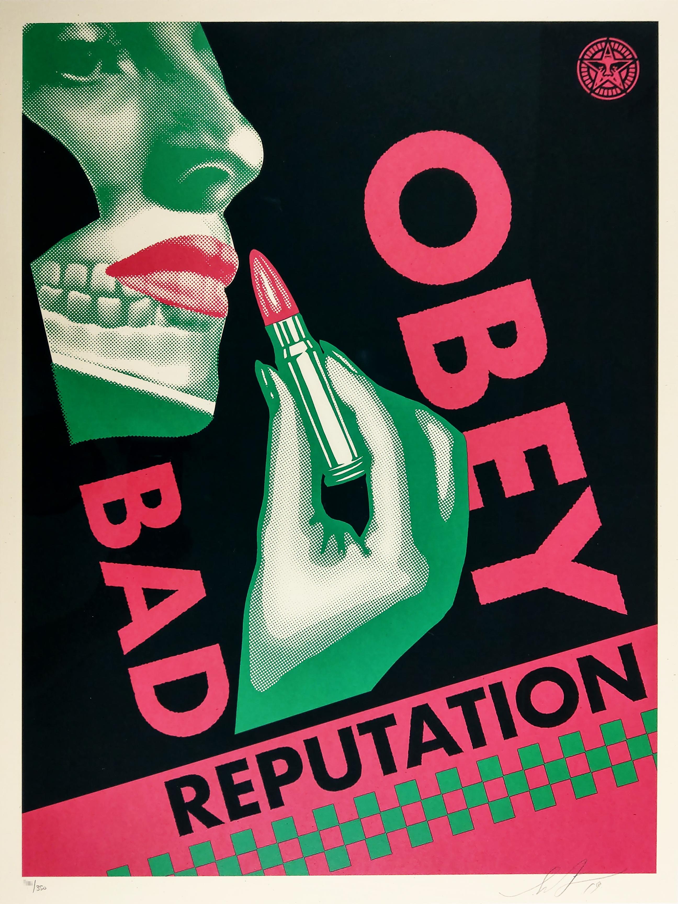 Shepard Fairey Bad Reputation Black Shepard Fairey Obey Contemporary Print For Sale At 1stdibs
