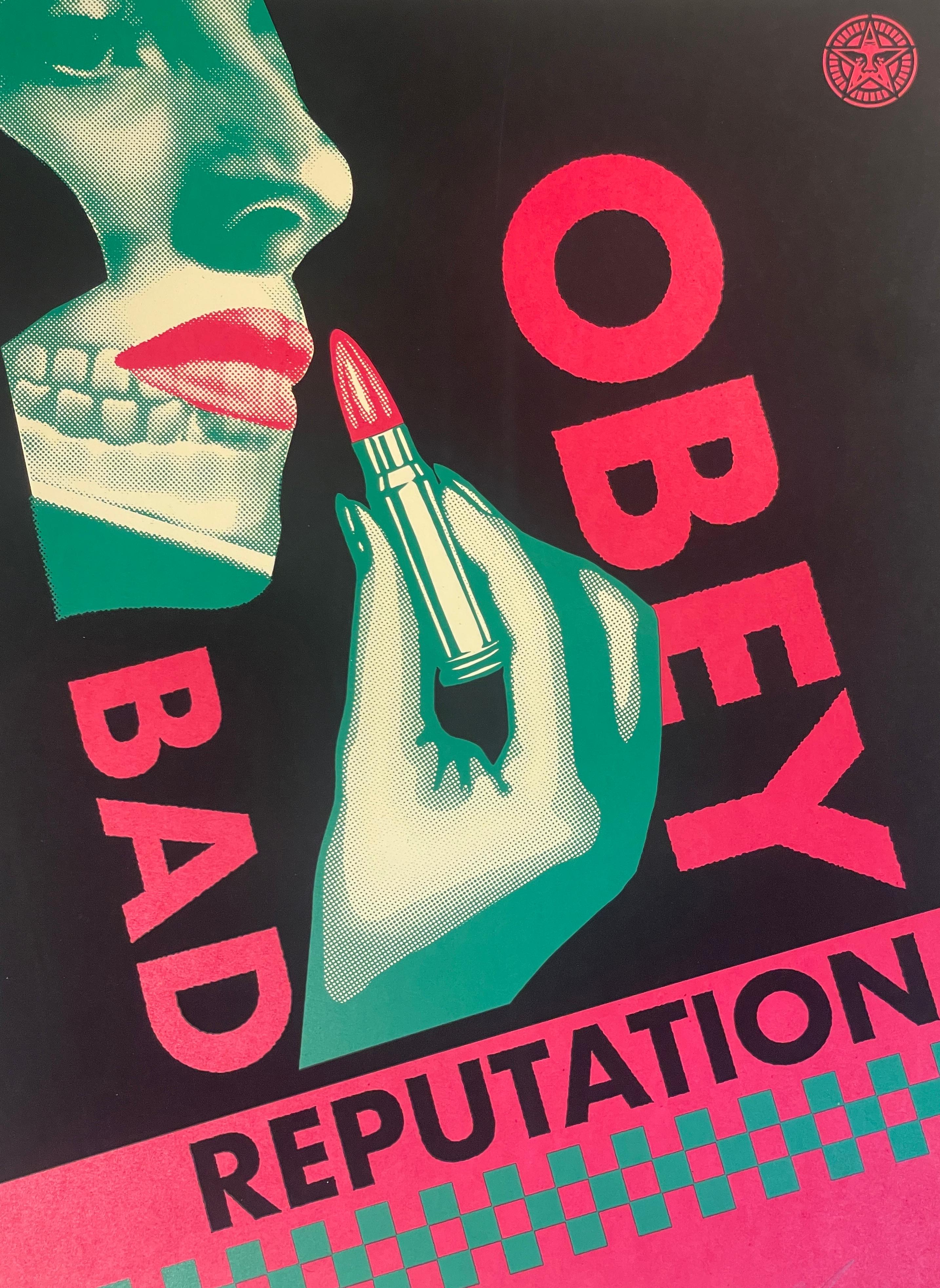 Bad Reputation, Black - Shepard Fairey Obey Contemporary Screen Print Urban Art For Sale 1
