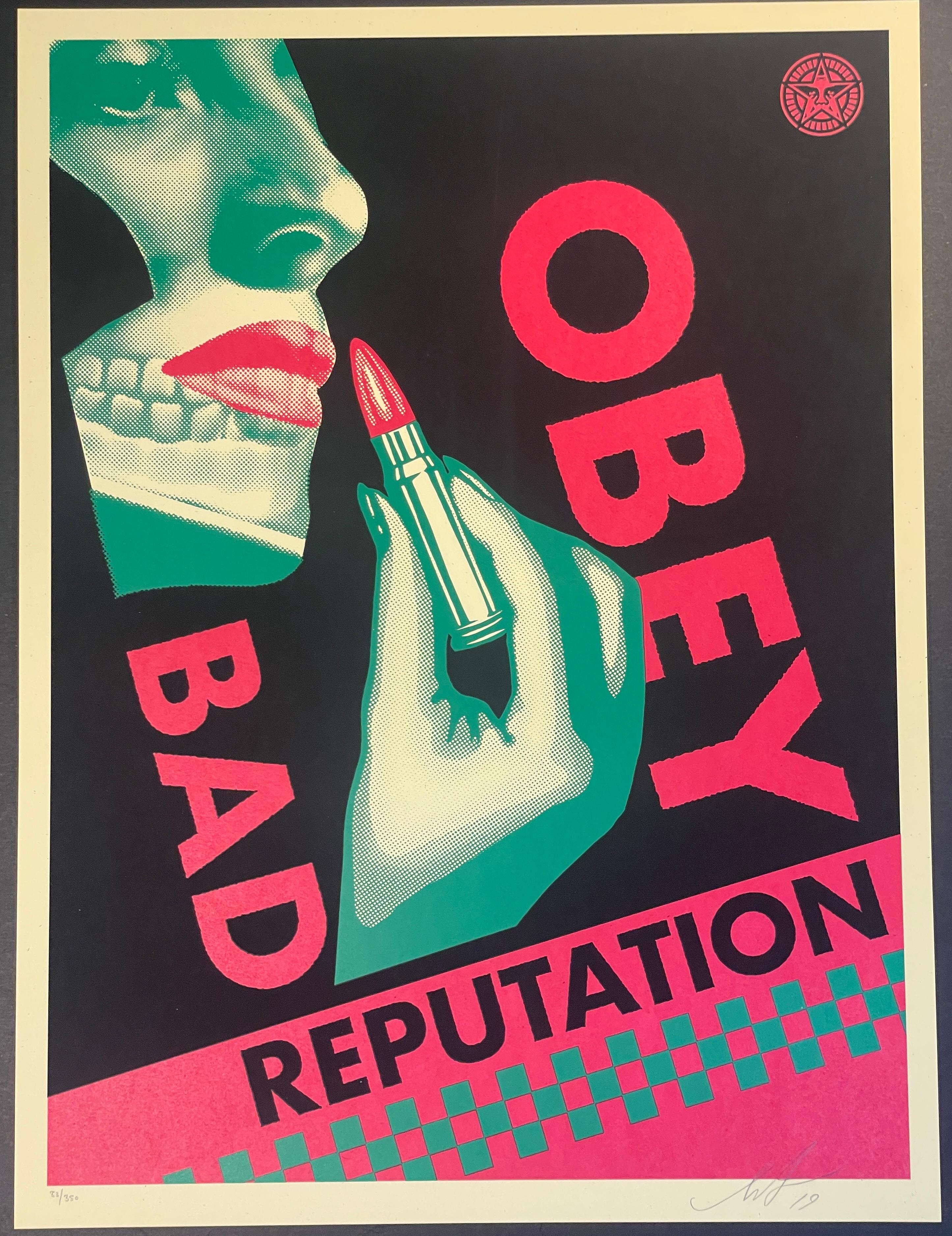 Bad Reputation, Black - Shepard Fairey Obey Contemporary Screen Print Urban Art For Sale 3