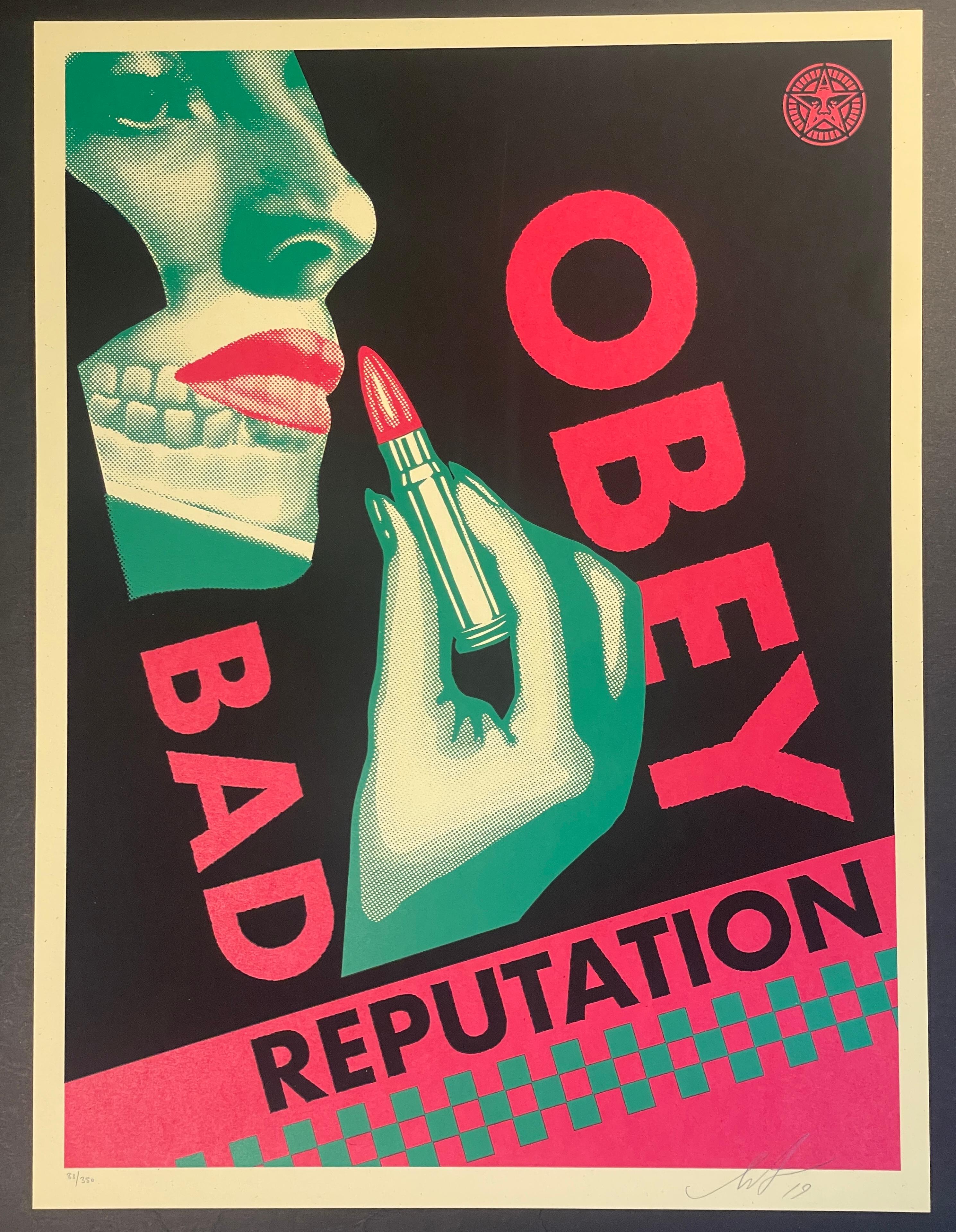 Bad Reputation, Black - Shepard Fairey Obey Contemporary Screen Print Urban Art For Sale 4