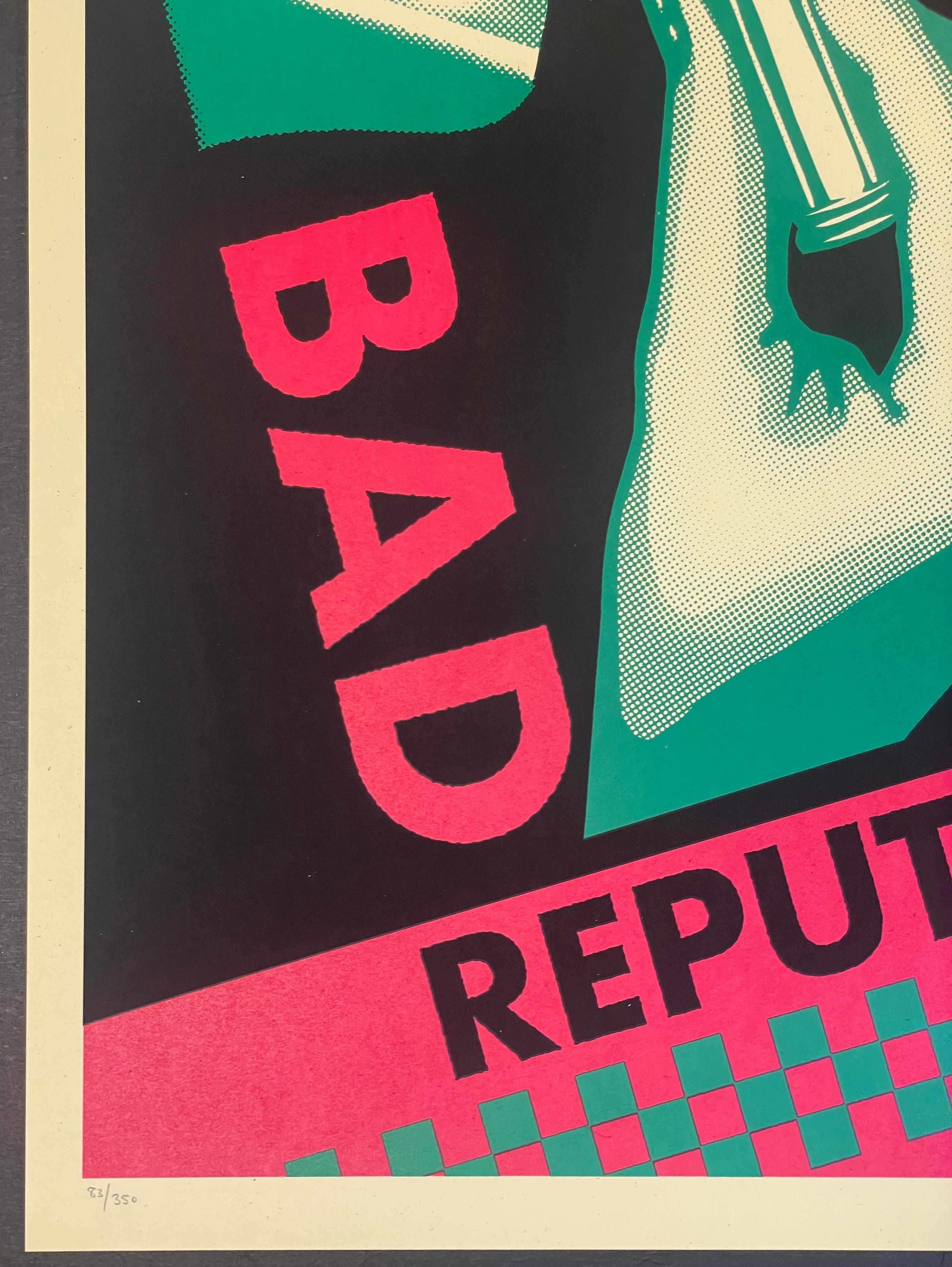 Bad Reputation, Black - Shepard Fairey Obey Contemporary Screen Print Urban Art For Sale 5