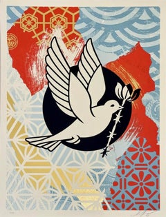 Collage di colombe con filo spinato