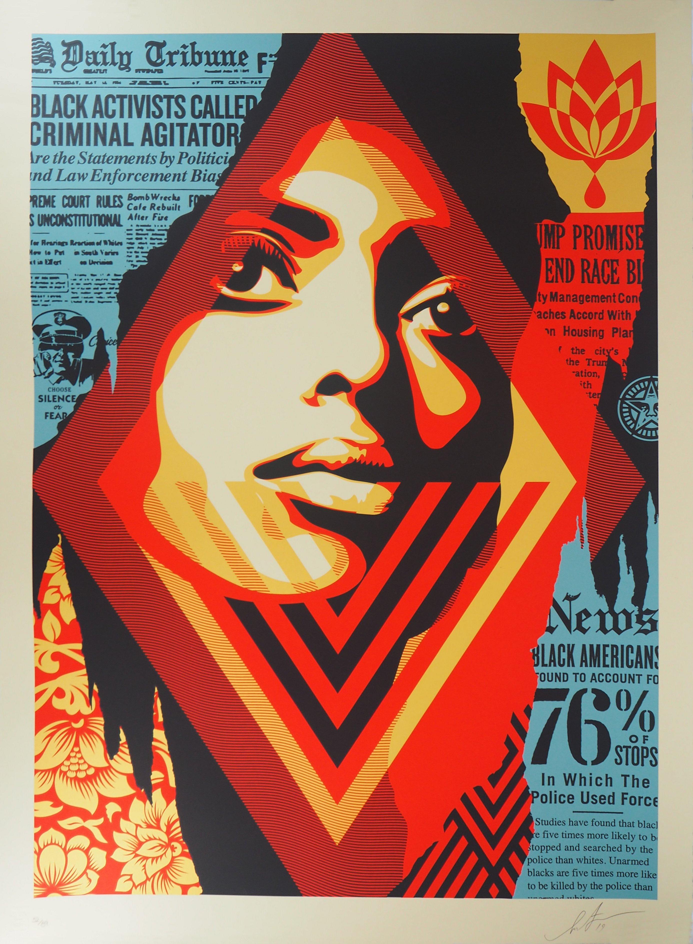 Shepard FAIREY (Obey Giant)
Black Lives Matter

Original sceen print
Handsigned in pencil
Authenticated with blind stamp on the artist
Numbered / 89
On vellum 41 x 30 inch (c. 104 x 76 cm)

Comes with Certificate of authenticity of the