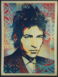 Bob Dylan A Hard Rain's A-Gonna Fall Shepard Fairey Serigrafia con inchiostri metallici dorati