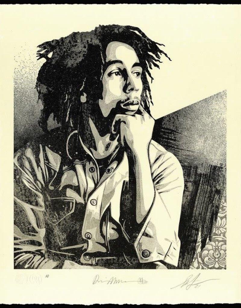 Shepard Fairey Portrait Print - Bob Marley 40th I (Soul Rebel) Dennis Morris