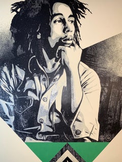 Bob Marley X Shepard Fairey Druck, um ein Feuer zu catchen Dennis Morris, signierte Musik