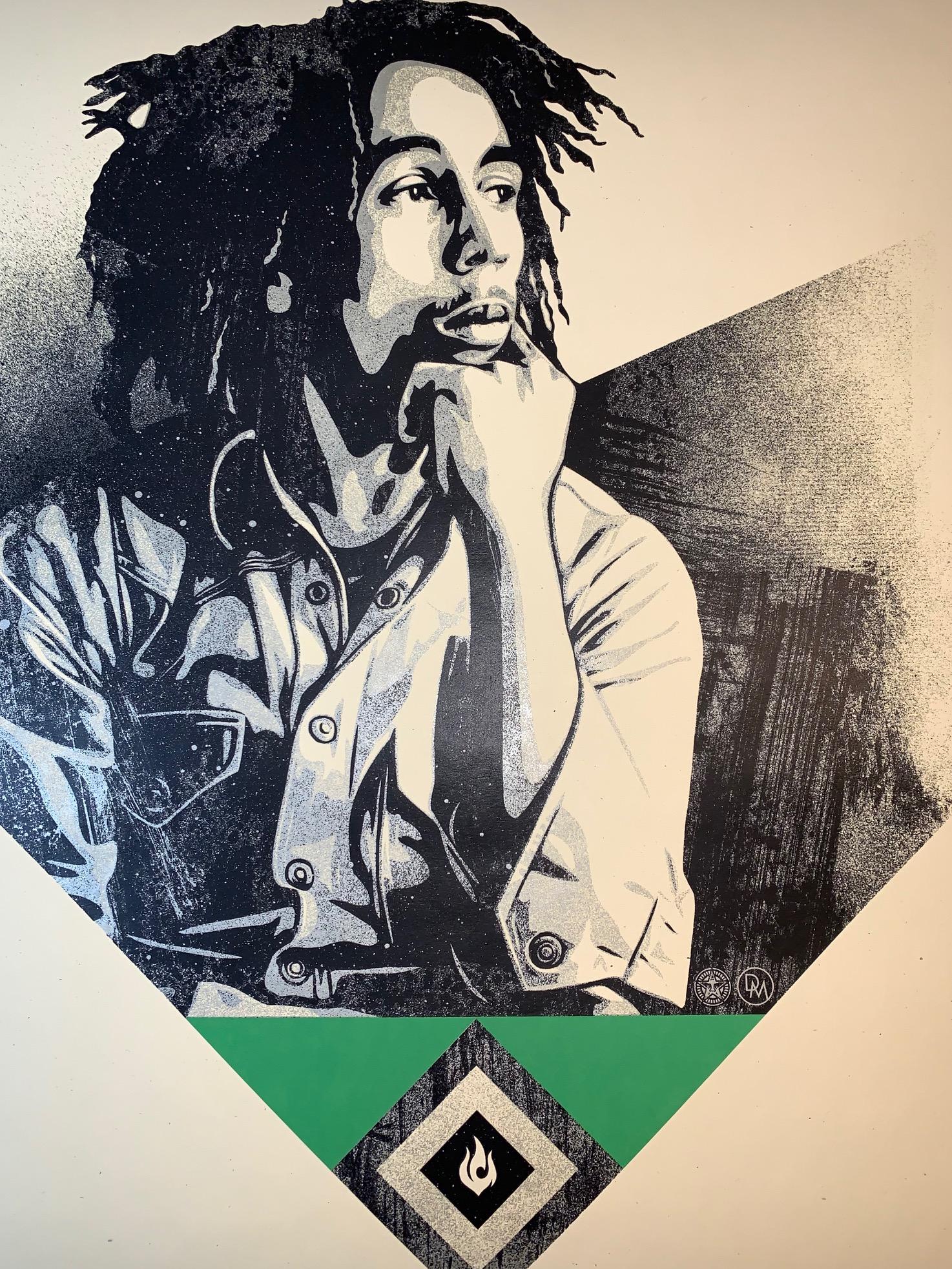 Bob Marley X Shepard Fairey Print To Catch A Fire Dennis Morris Signed Music  For Sale 2