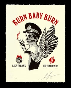 Impression presse-papiers Shepard Fairey « Burn Baby Burn » (Bébé brûle, bébé brûle) Obey Publishing Chop Urban Art 