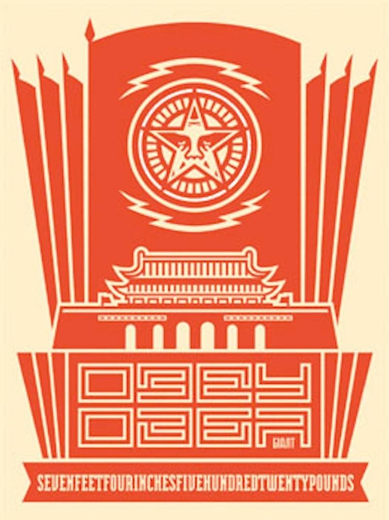 Chinesisches Banner 2 – Print von Shepard Fairey