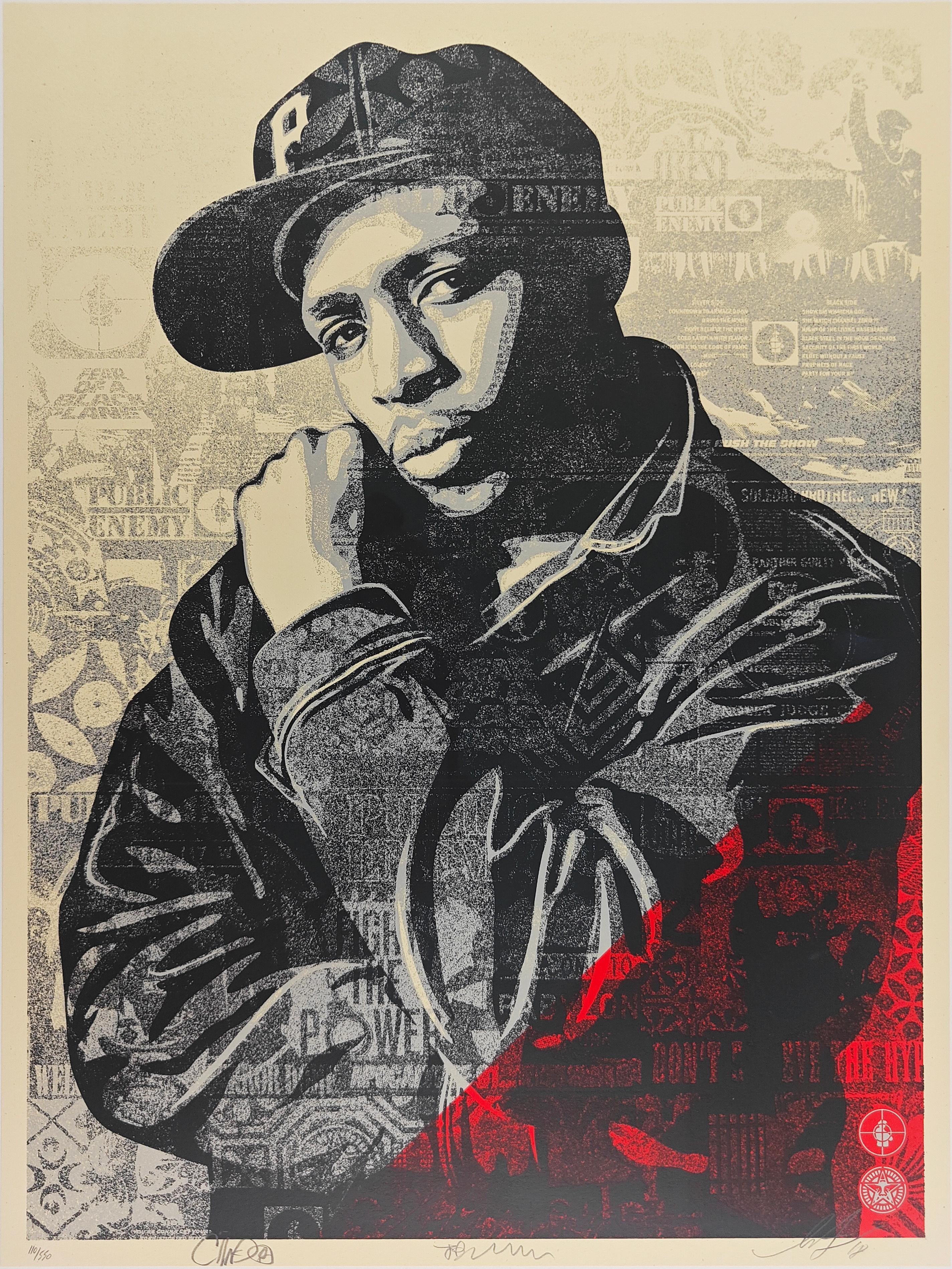 Serigrafía sobre papel Speckletone crema con unas dimensiones de 18 x 24 pulg. Publicado en 2018 en una edición de 450 ejemplares. Firmado y numerado por Shepard Fairey. También firmado por Chuck D y Janette Beckman. 

Shepard Fairey es una de las