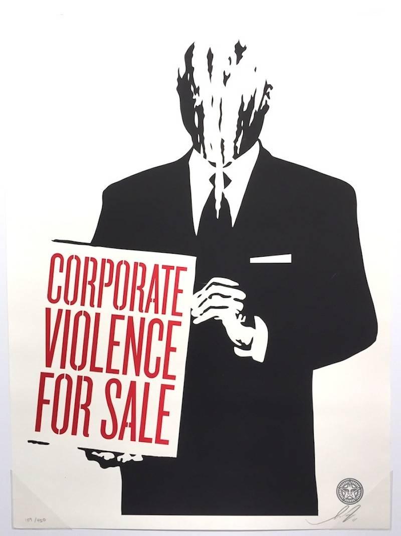 Corporate Violence for Sale - Print by Shepard Fairey