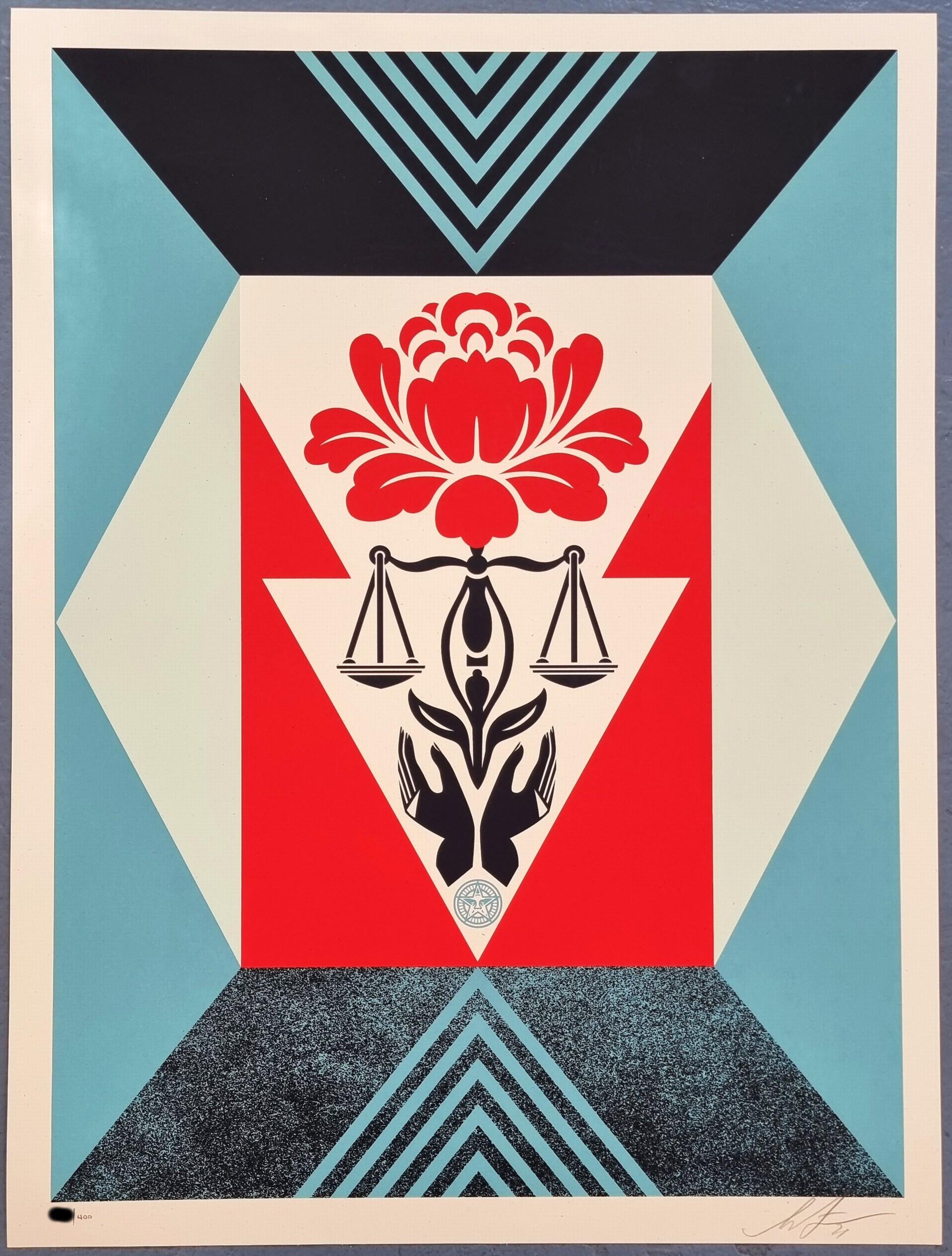 Cultivate Justice (Red) (Environmental, Racial, Economic, Gender Equality) - Print by Shepard Fairey