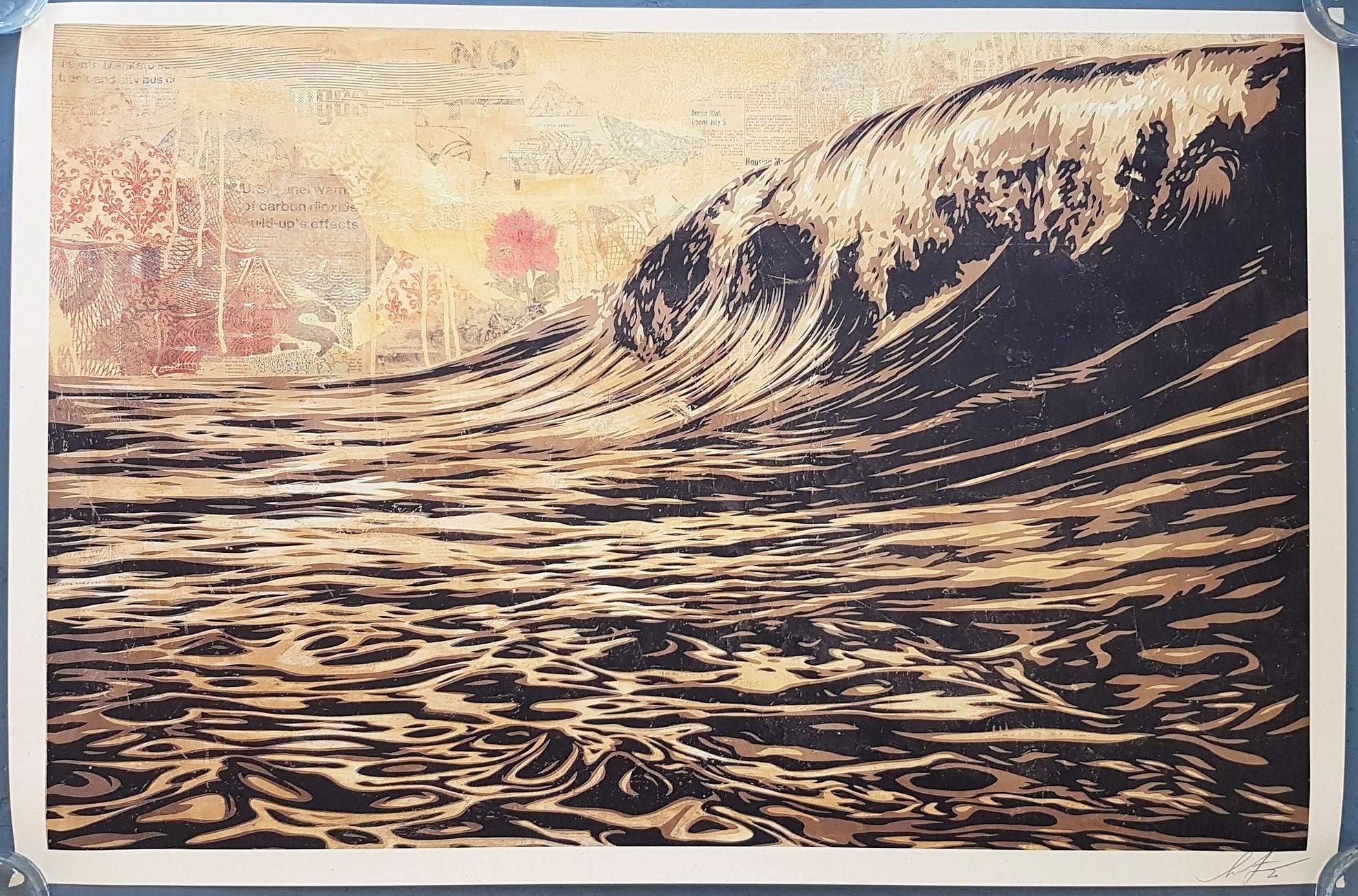 Shepard Fairey Figurative Print - Dark Wave - FLASH SALE - UNTIL DEC. 28