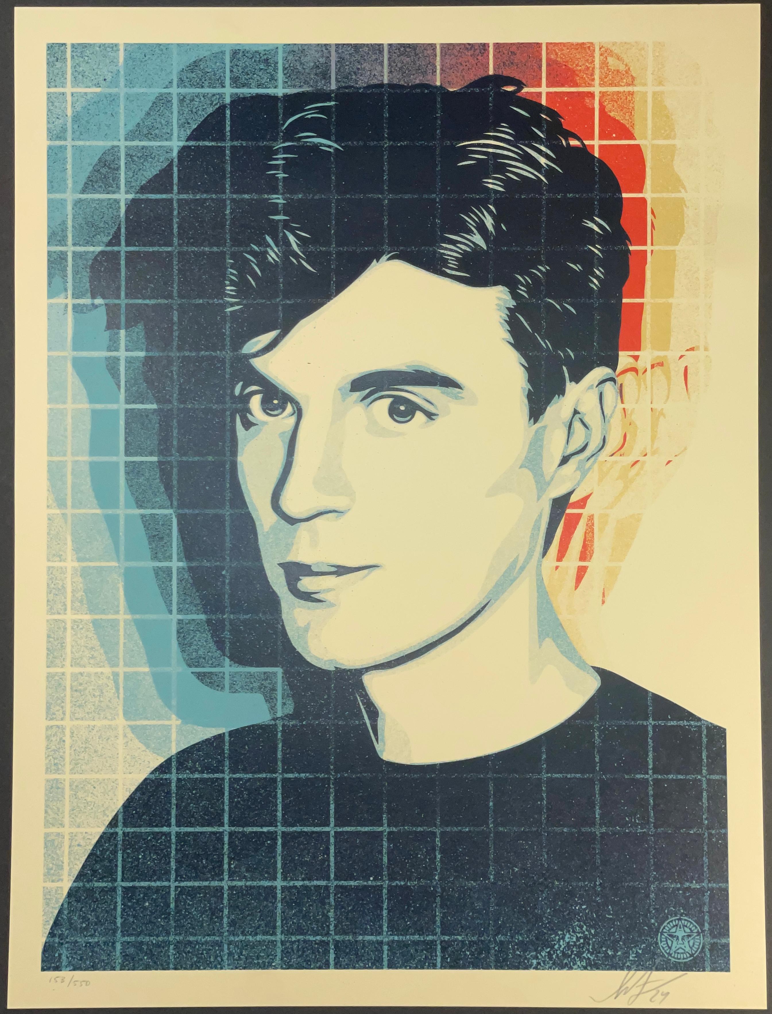 David Byrne "Overloading the Grid" by Shepard Fairey Print Talking Heads Obey