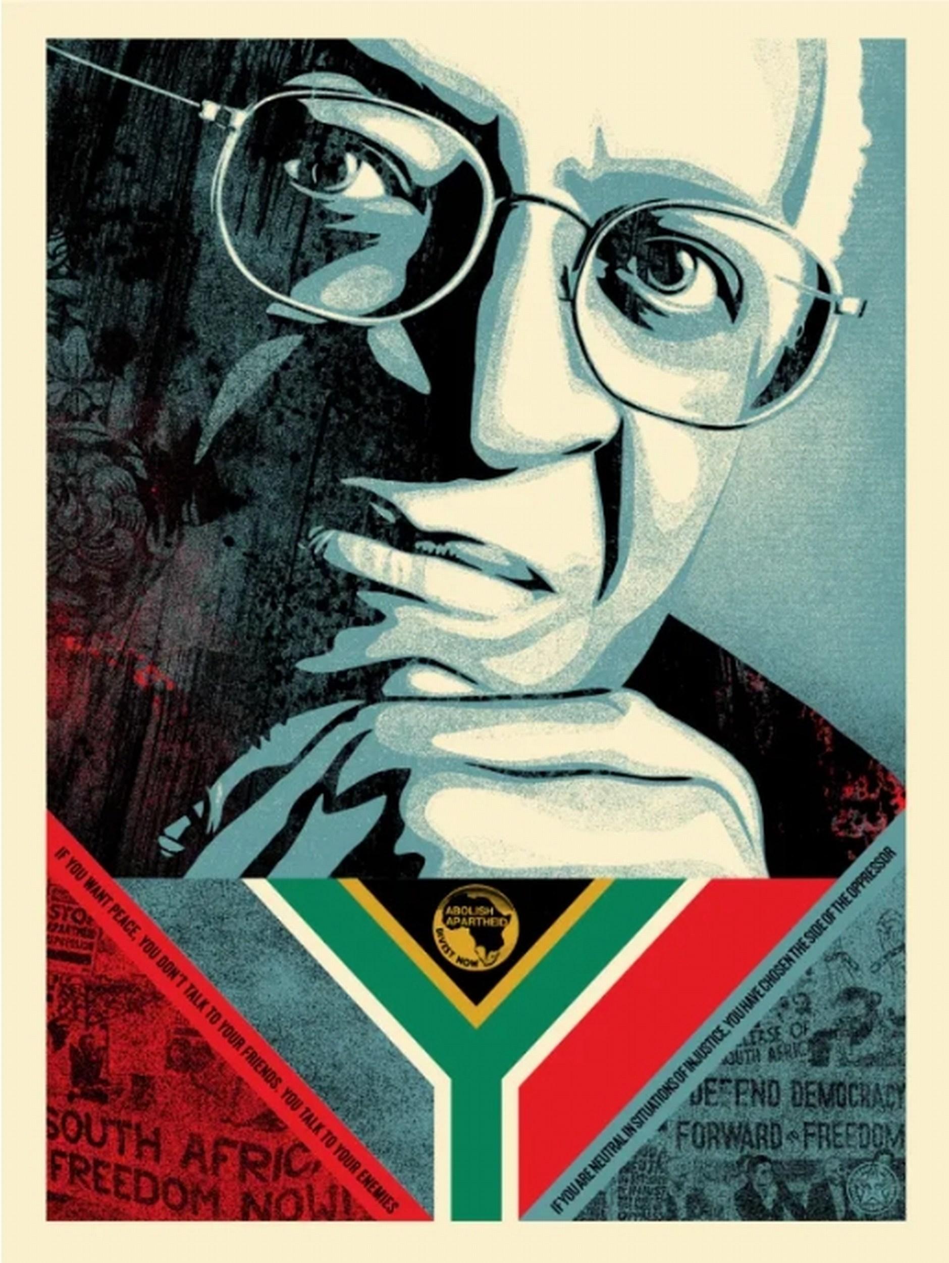 Shepard Fairey Figurative Print - Desmond Tutu (Iconic, South Africa, Nobel Price)