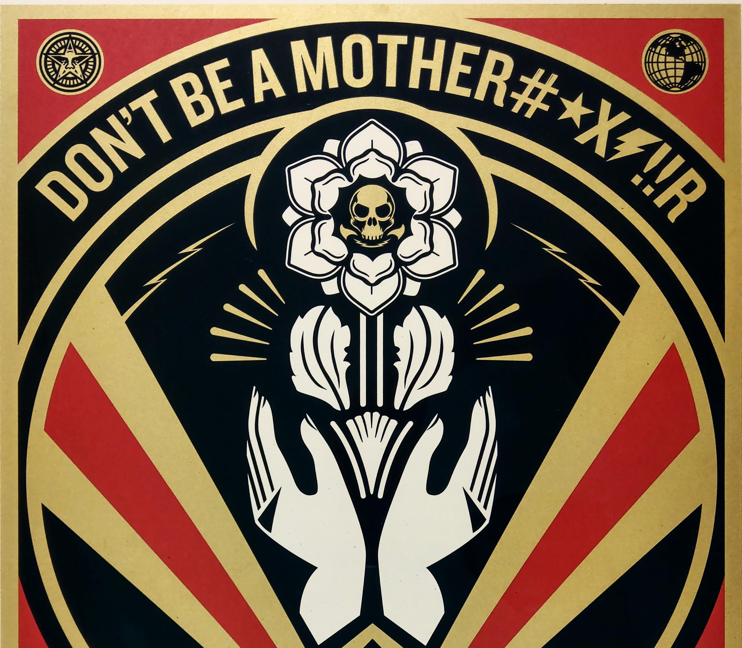 Don’t Be A MFR. 18 x 24 inches. Screen print on cream Speckletone paper. Signed by Shepard Fairey. Numbered edition of 450.
 
Shepard Fairey is a major influencer in the street art movement along side Banksy, Mr. Brainwash, and others. He has gained
