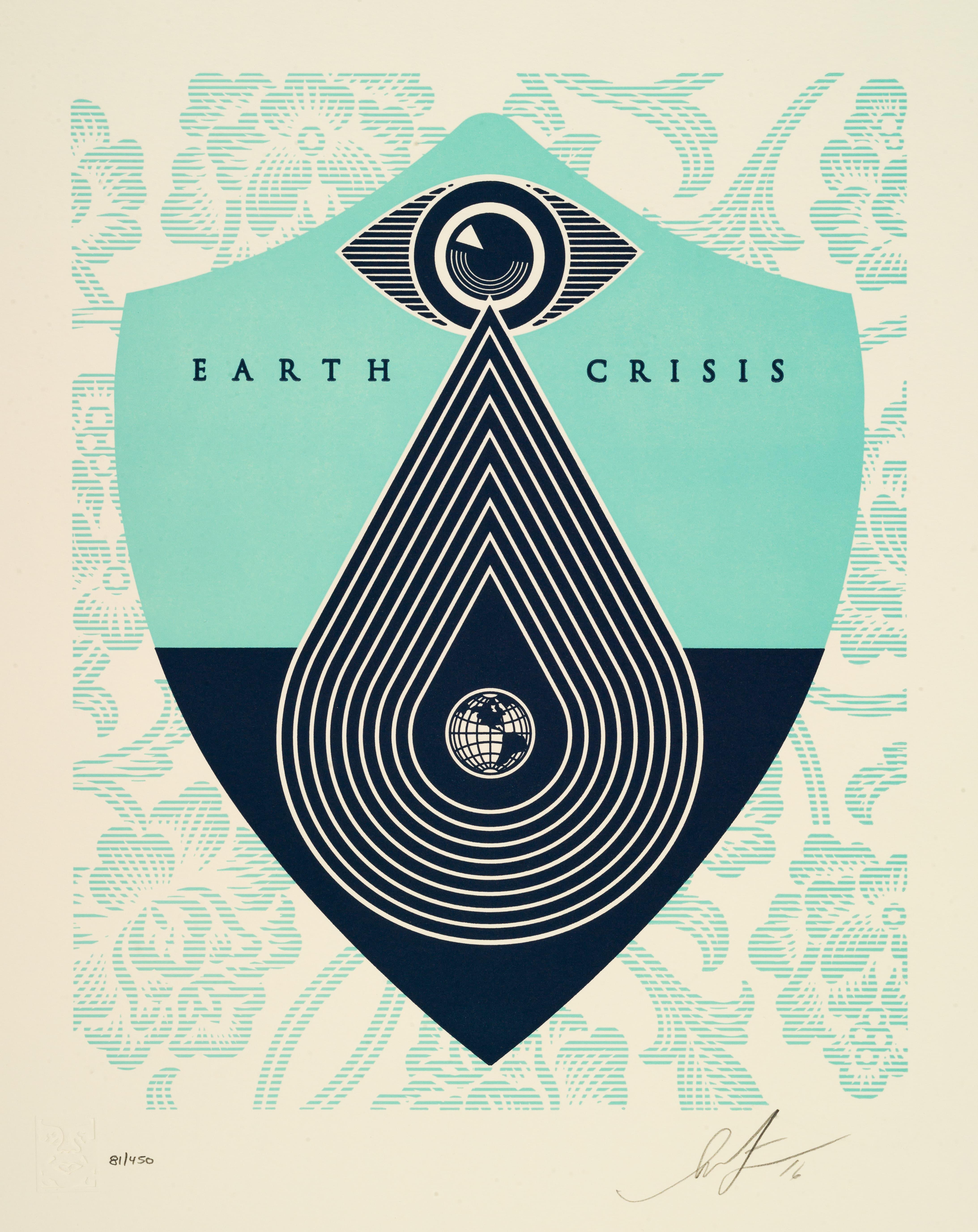 Shepard FAIREY (born in 1970) (OBEY)
Earth Crisis (Complete Set of 6), 2016
Letterpress prints, complete set of six prints, each element signed and dated in the lower right-hand corner, and numbered 81/450 in the lower left hand region
42,6 x 34,5