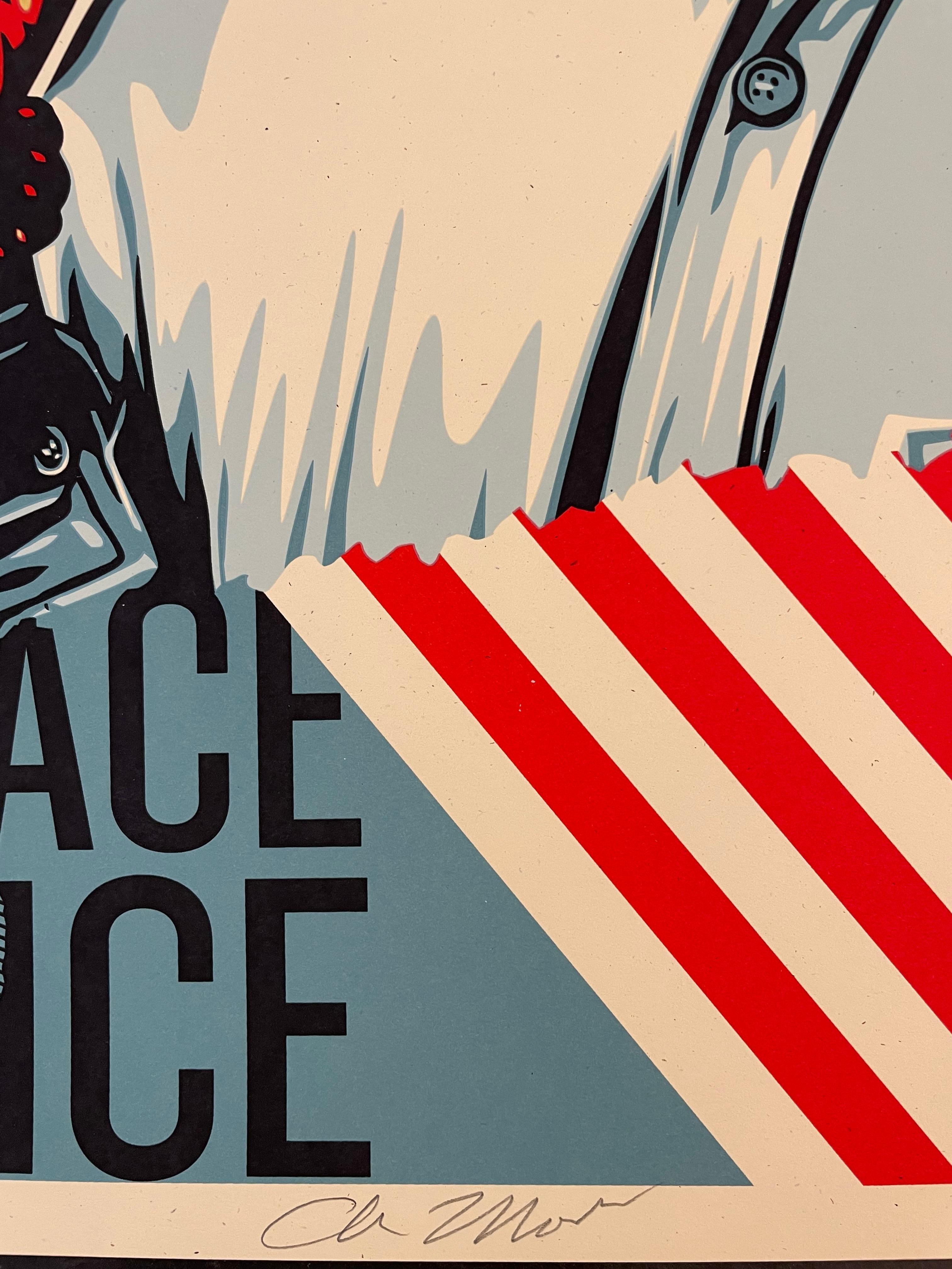 Embrace Justice Shepard Fairey Schwarze Lebewesen Matter signiert nummeriert Pop Art im Angebot 6