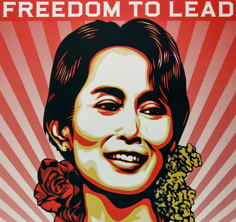 Shepard Fairey Freedom To Lead Daw Aung San Suu Kyi Shepard Fairey Obey Contemporary Print For Sale At 1stdibs