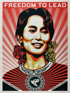 Freedom to Lead - Daw Aung San Suu Kyi - Shepard Fairey Obey Contemporary Print