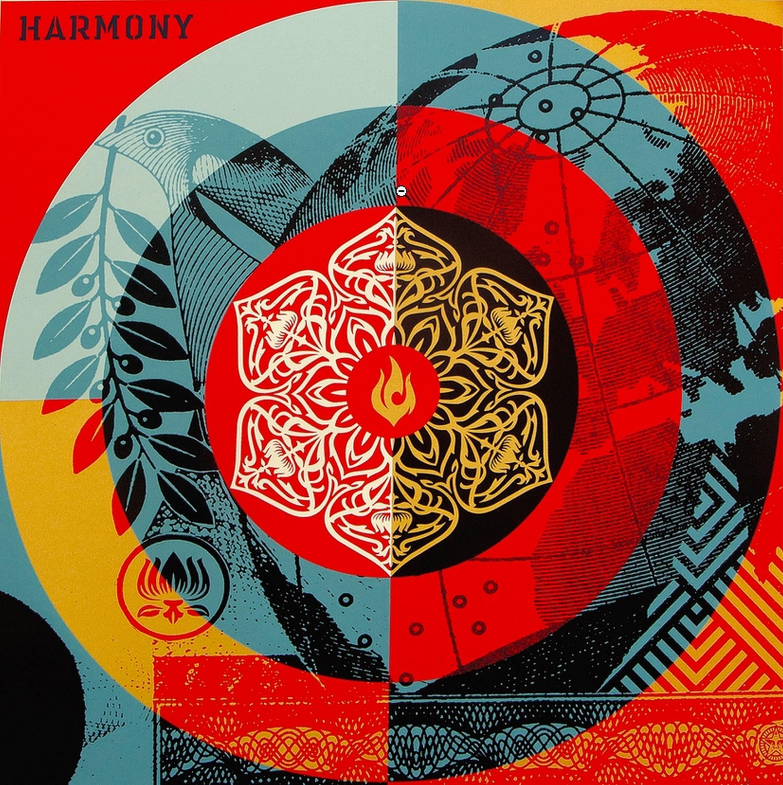 Shepard Fairey Figurative Print - Global Harmony (Mandala, Harmony, Wholeness, Unified Global Perspective)