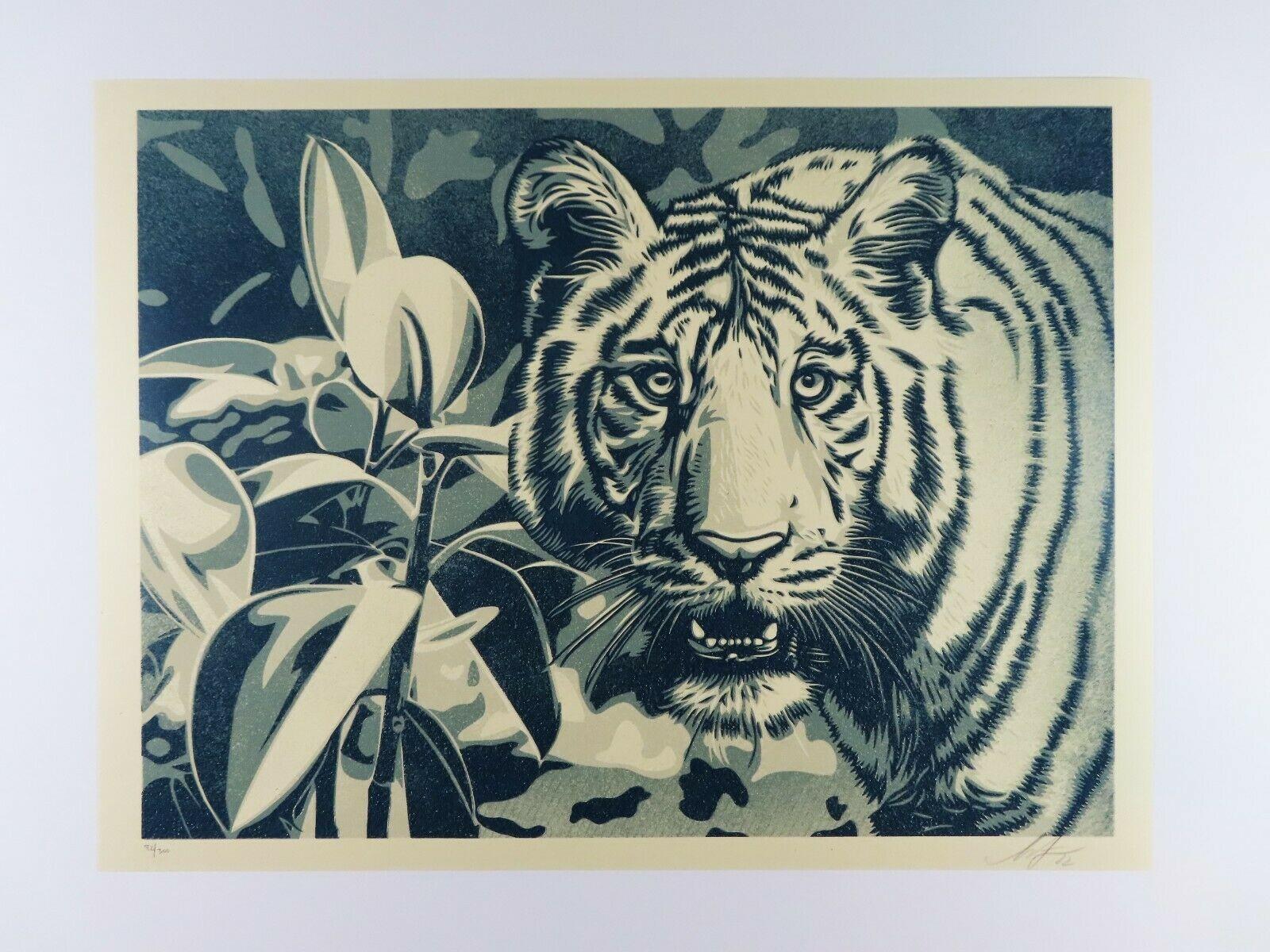 Grace and Power Under Pressure Set of 2 Prints Signed and Numbered Tiger Obey  For Sale 1