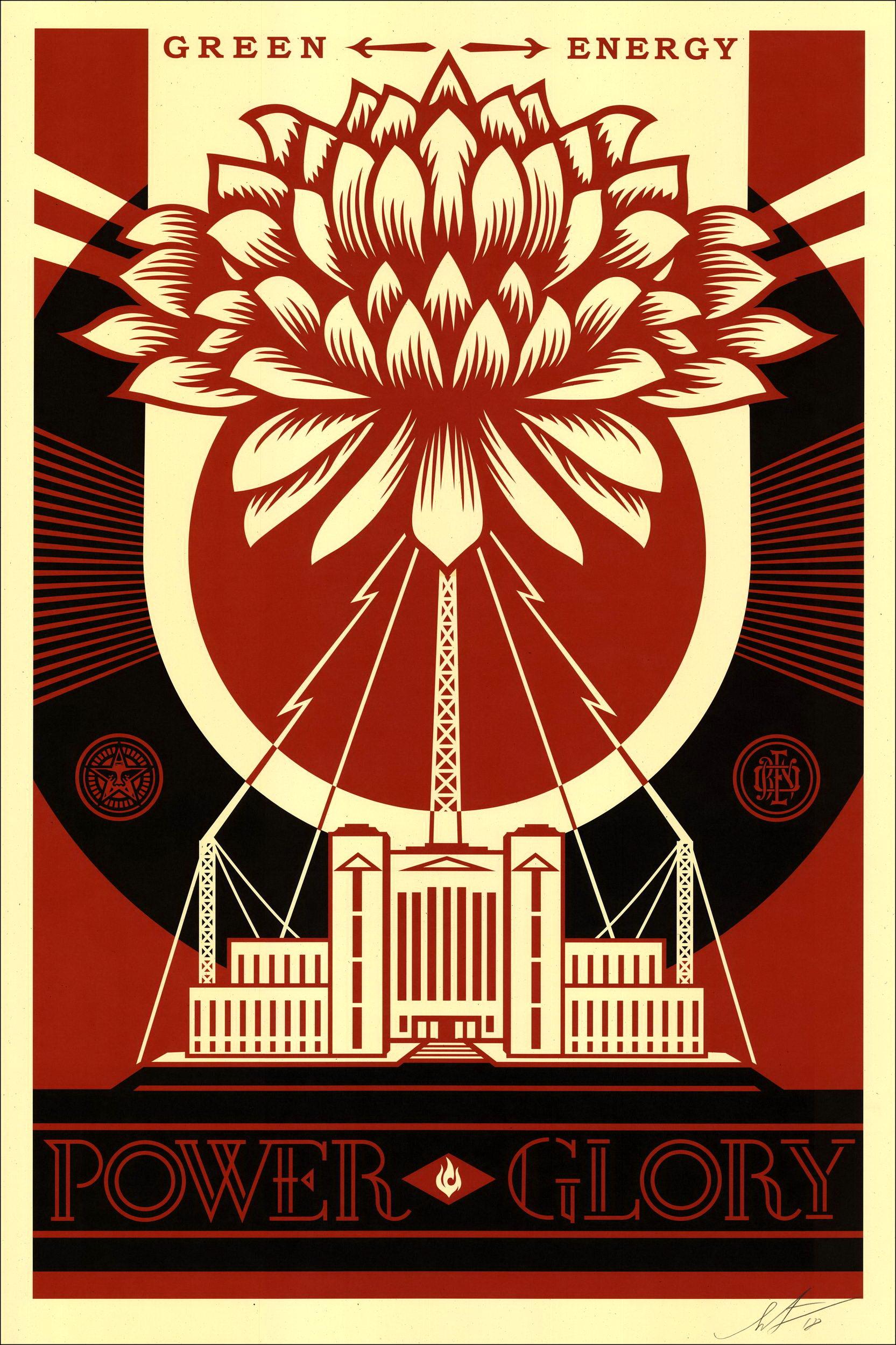 Shepard Fairey Interior Print - Green Power - Serigraph Handsigned 