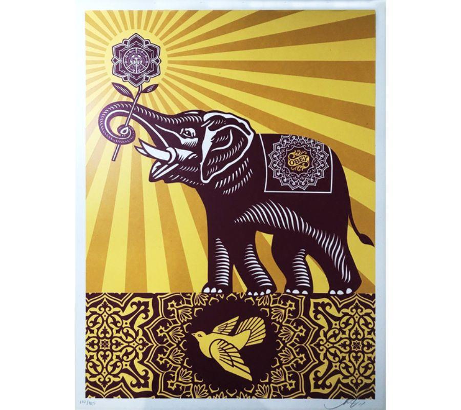 Holiday Peace Elephant - Print by Shepard Fairey