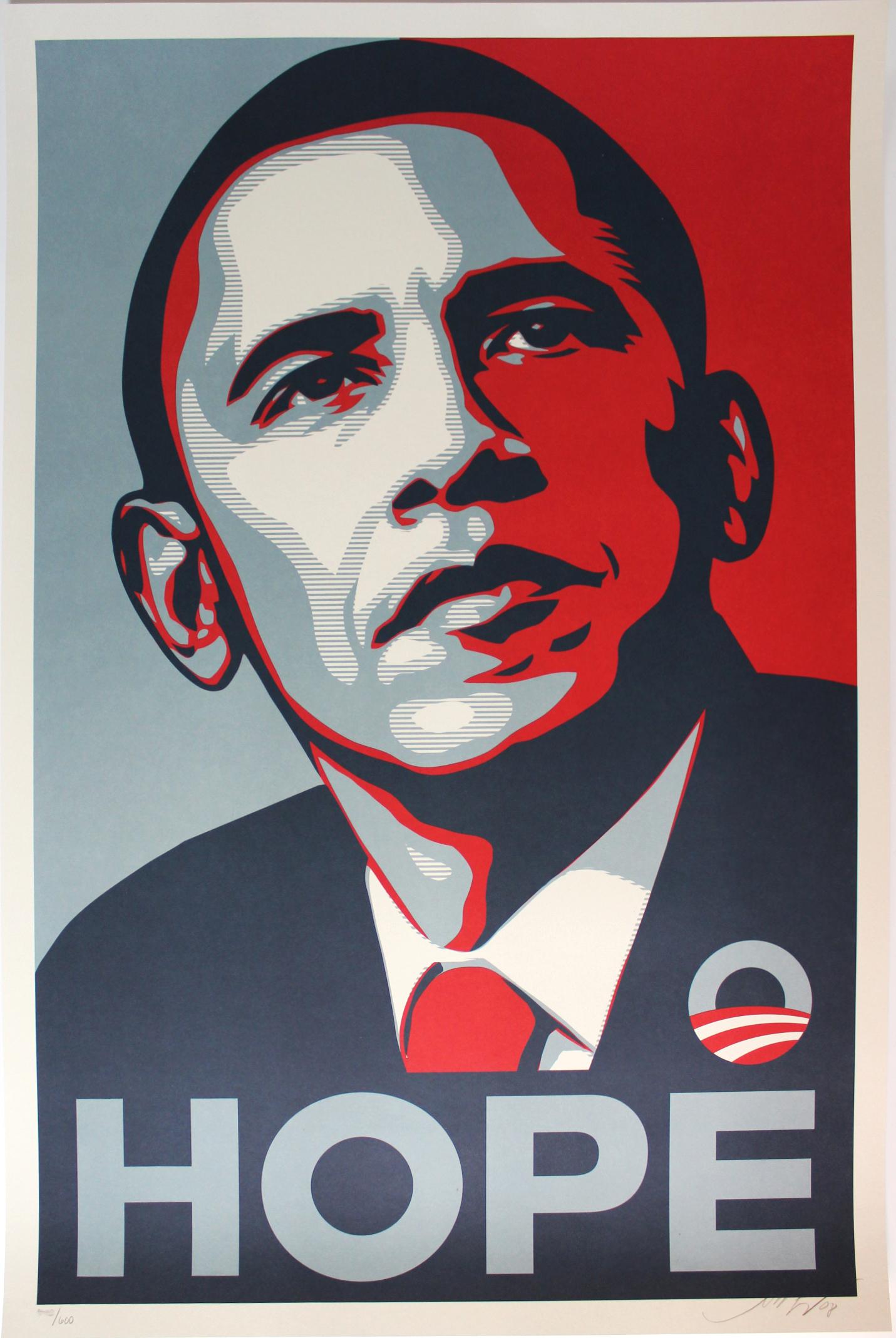 HOPE (Obama) signé et numéroté  - Print de Shepard Fairey