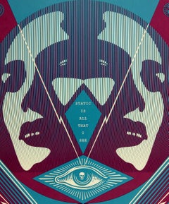 I See Static Blue Shepard Fairey Obey Giant Contemporary Street Art Screenprint