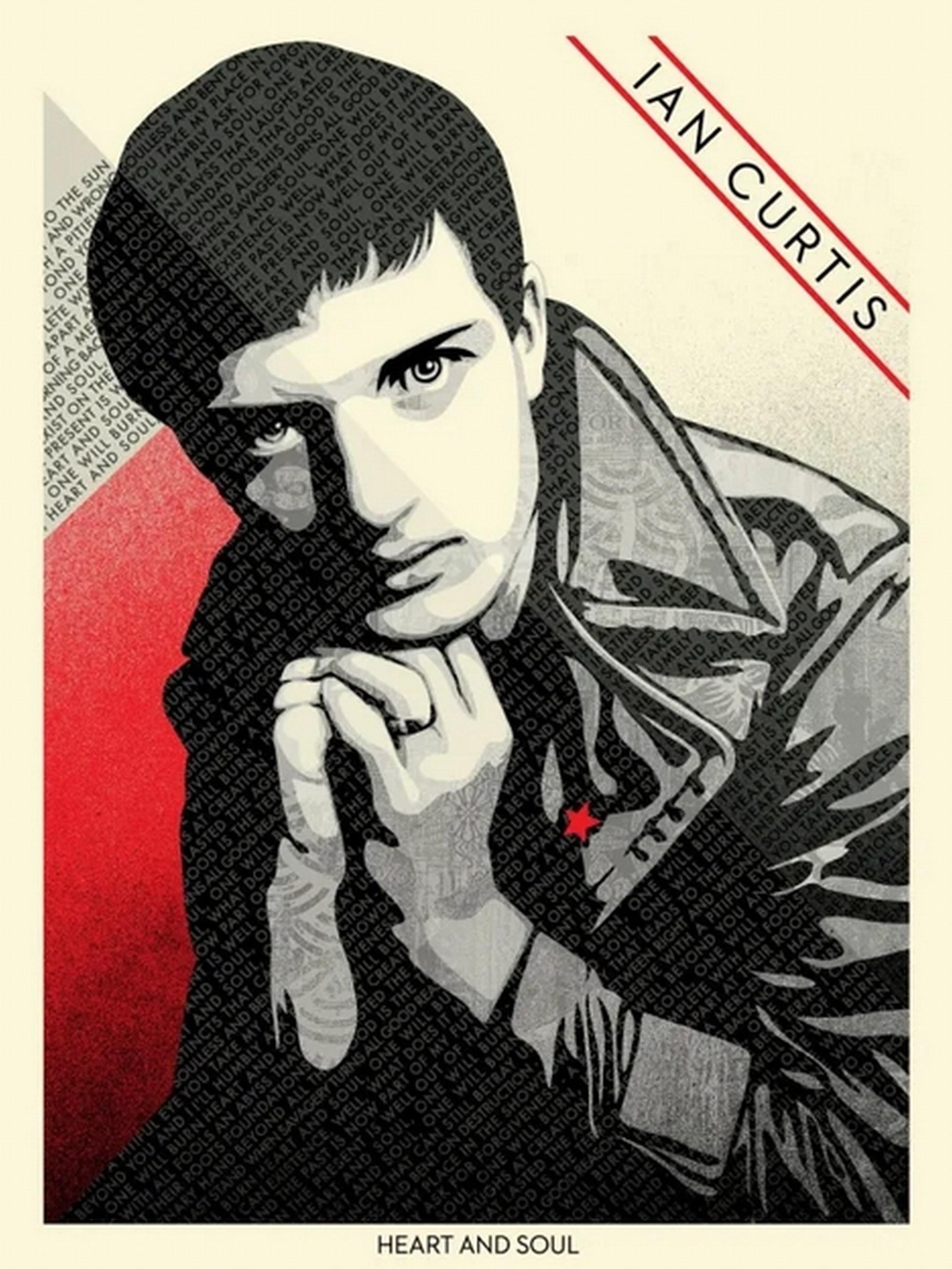 Shepard Fairey Portrait Print - Ian Curtis Heart And Soul (Iconic, Joy Division, Peter Saville, Kevin Cummins)