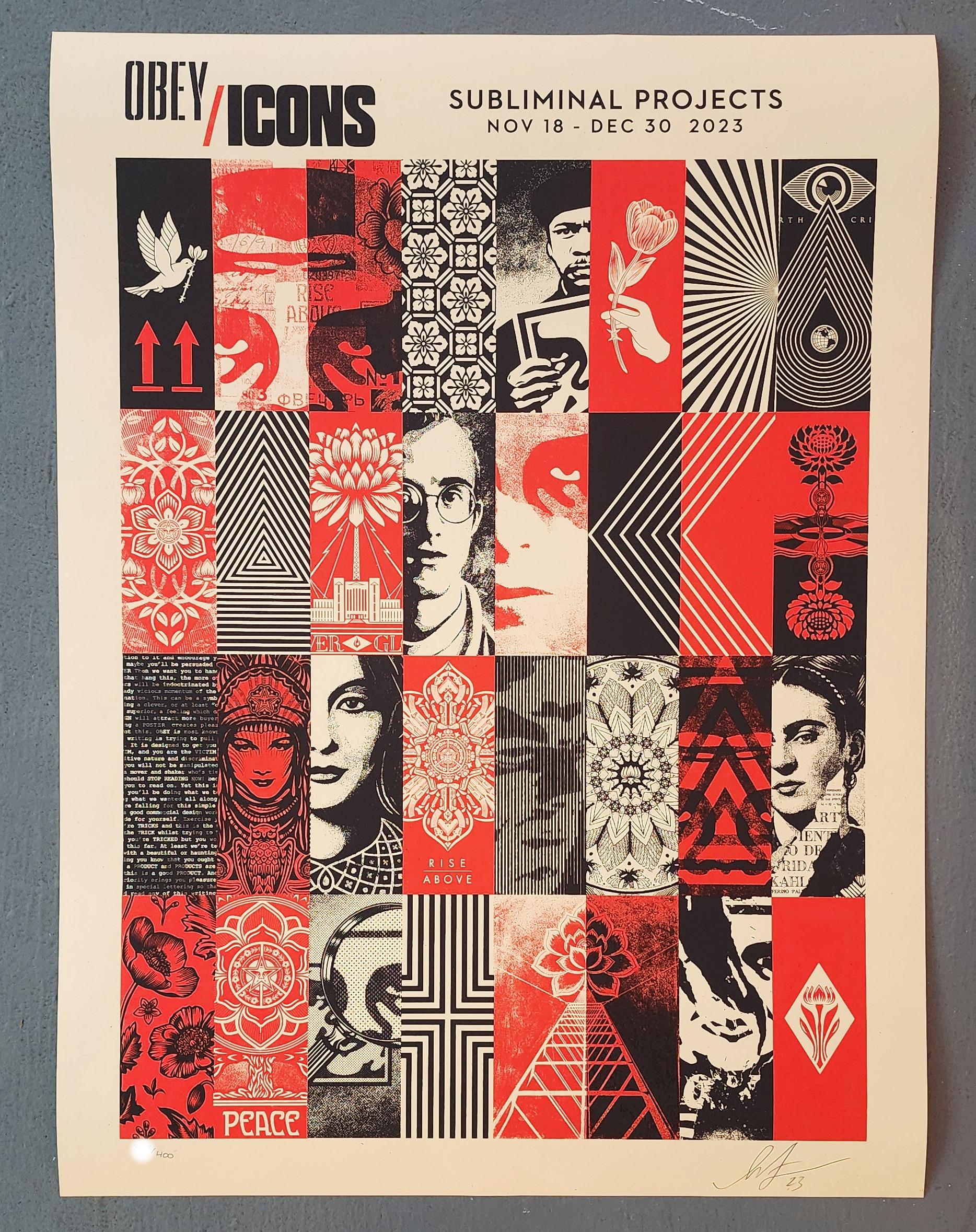 Shepard Fairey
ICONS (Subliminal, Iconic)
Screen print on thick cream White Speckletone paper
Year: 2023
Size: 24x18 inches
Edition: 400
Signed, dated and numbered by hand
COA provided
Ref.: 924802-2061

Tags: Subliminal, Iconic

Frank Shepard