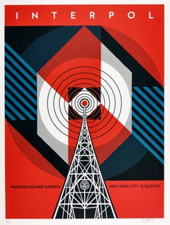 Interpol NYC Calling - Stampa contemporanea di Shepard Fairey Obey