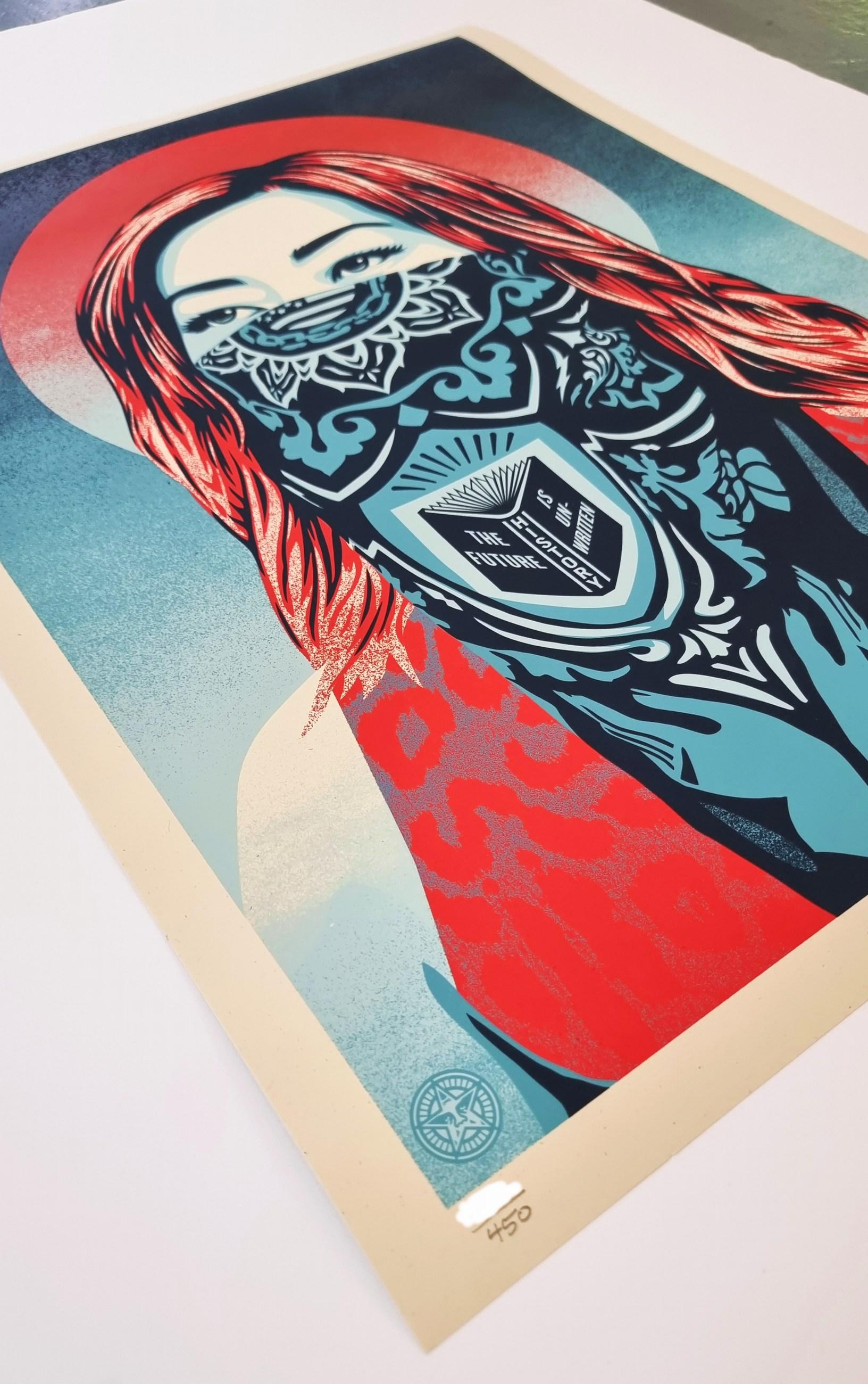 Shepard Fairey
Just Future Rising
Screen print on thick cream Speckletone paper
Year: 2021
Size: 18.0 x 24.0 inches
Edition: 450
Signed, dated and numbered by hand
COA provided

Frank Shepard Fairey (born February 15, 1970) is an American