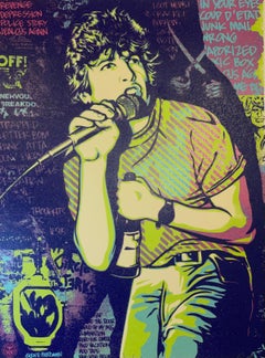 Keith Morris Shepard Fairey Screen Print Signed By Glen Friedman Black Flag Art