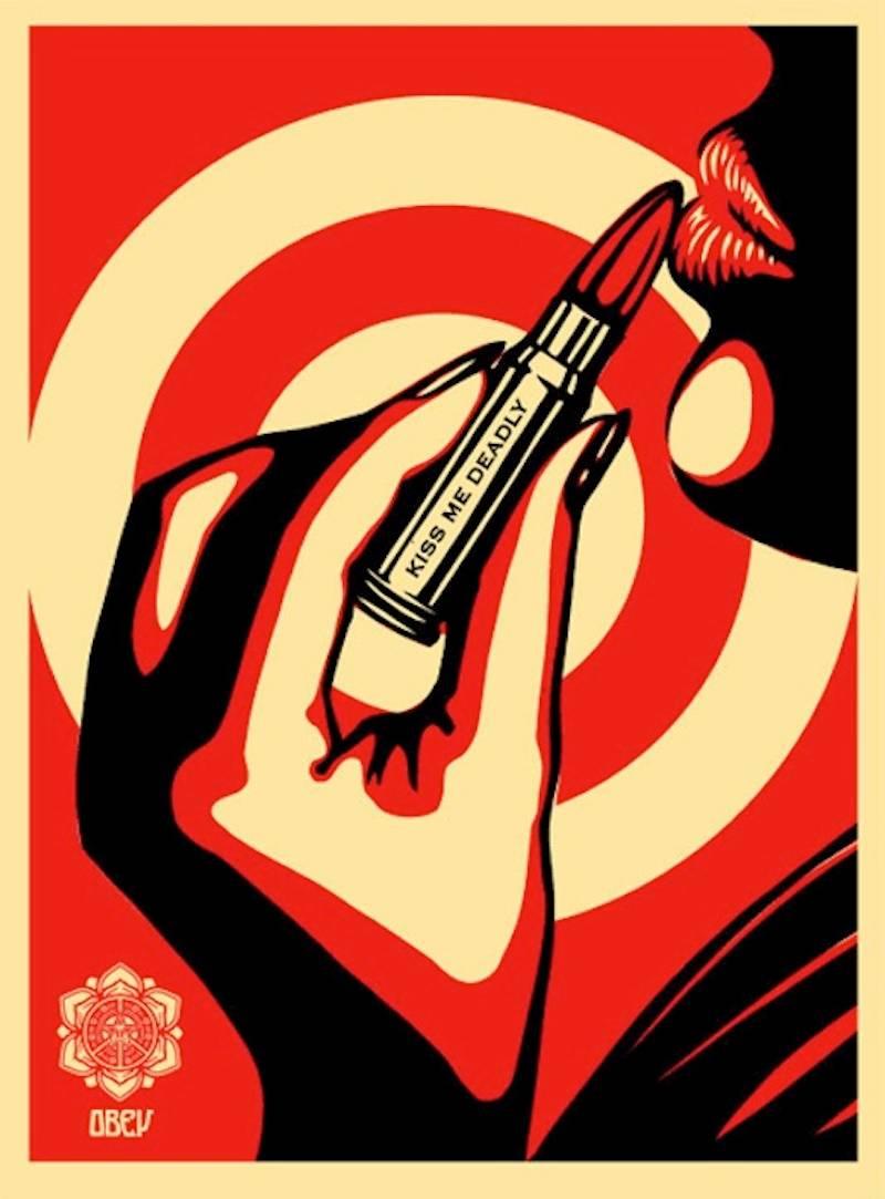Kiss Me Deadly Red - Print by Shepard Fairey